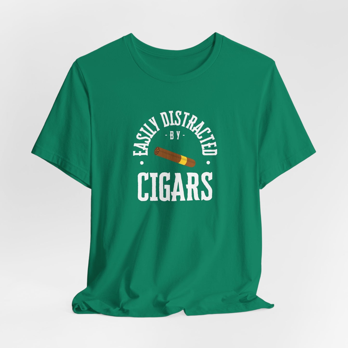 Cigar/ Easily Distracted By Cigars Unisex Jersey Short Sleeve Tee