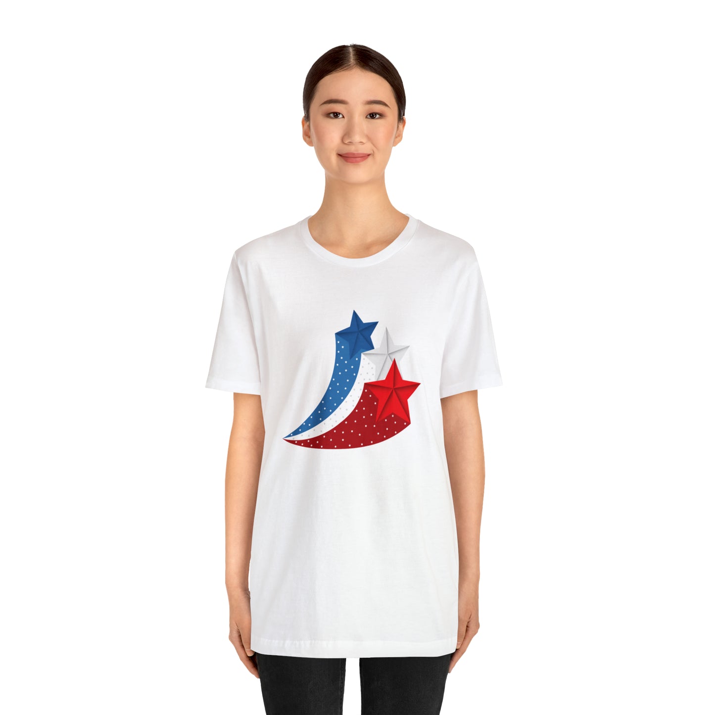 Red White Blue Stars Unisex Jersey Short Sleeve Tee