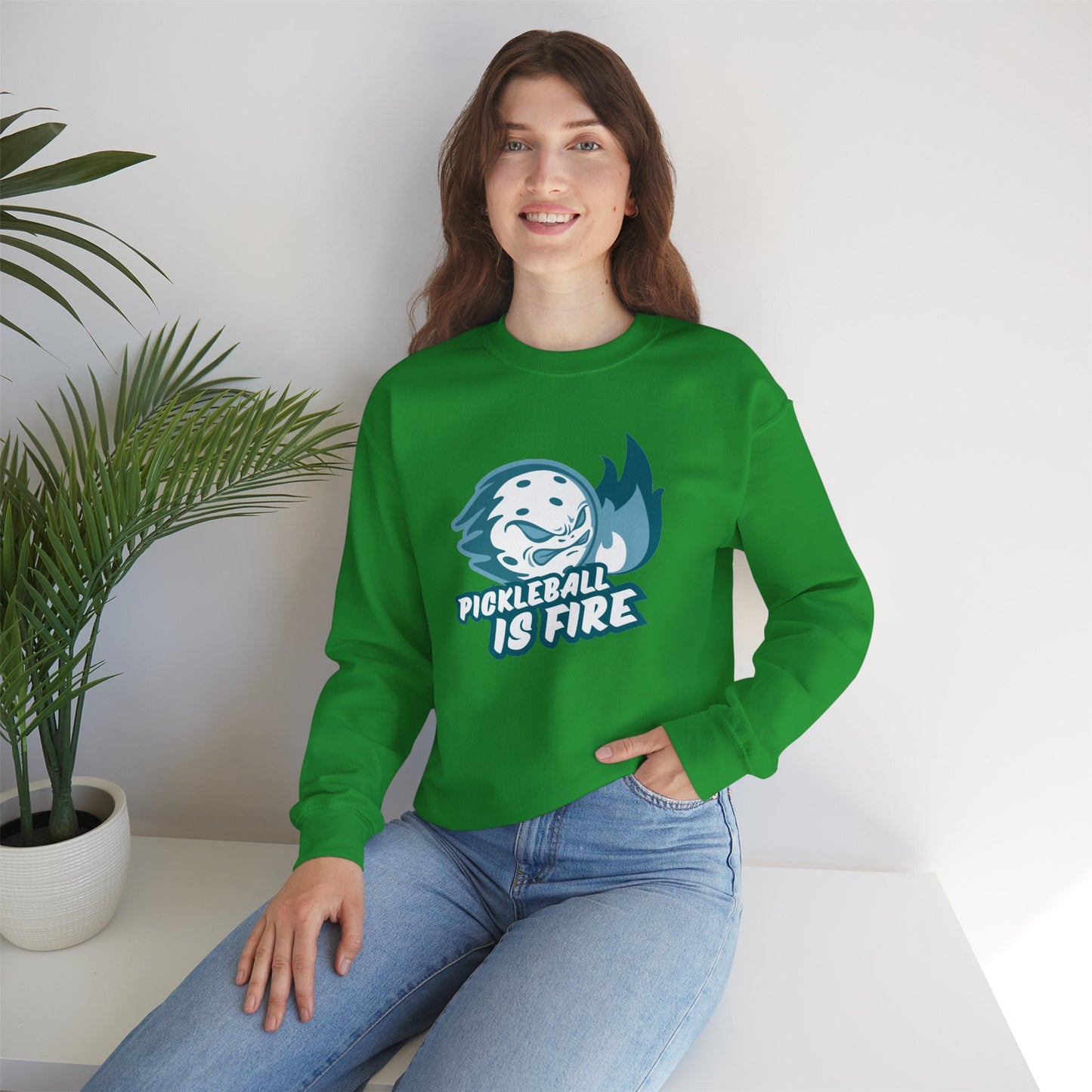 Pickleball is Fire Unisex Heavy Blend™ Crewneck Sweatshirt