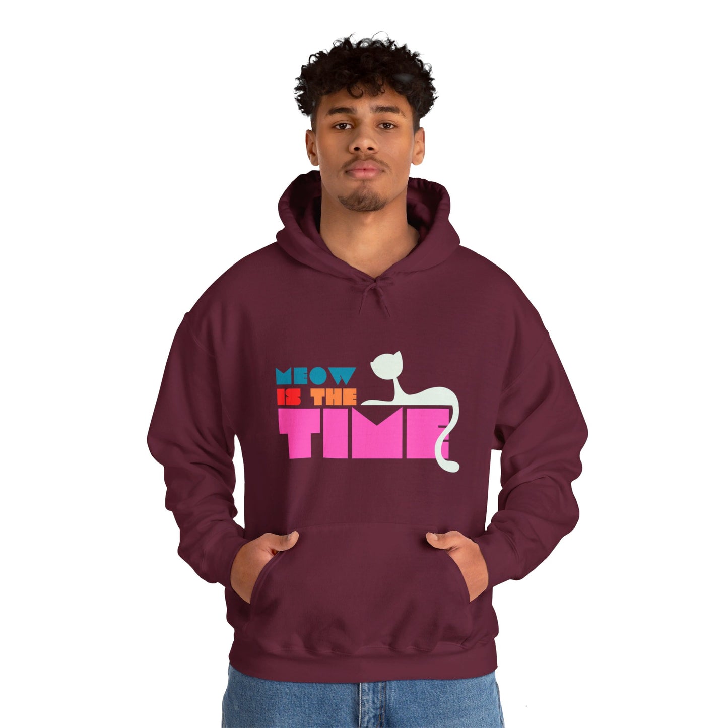 Meow Is The Time Unisex Heavy Blend™ Hooded Sweatshirt