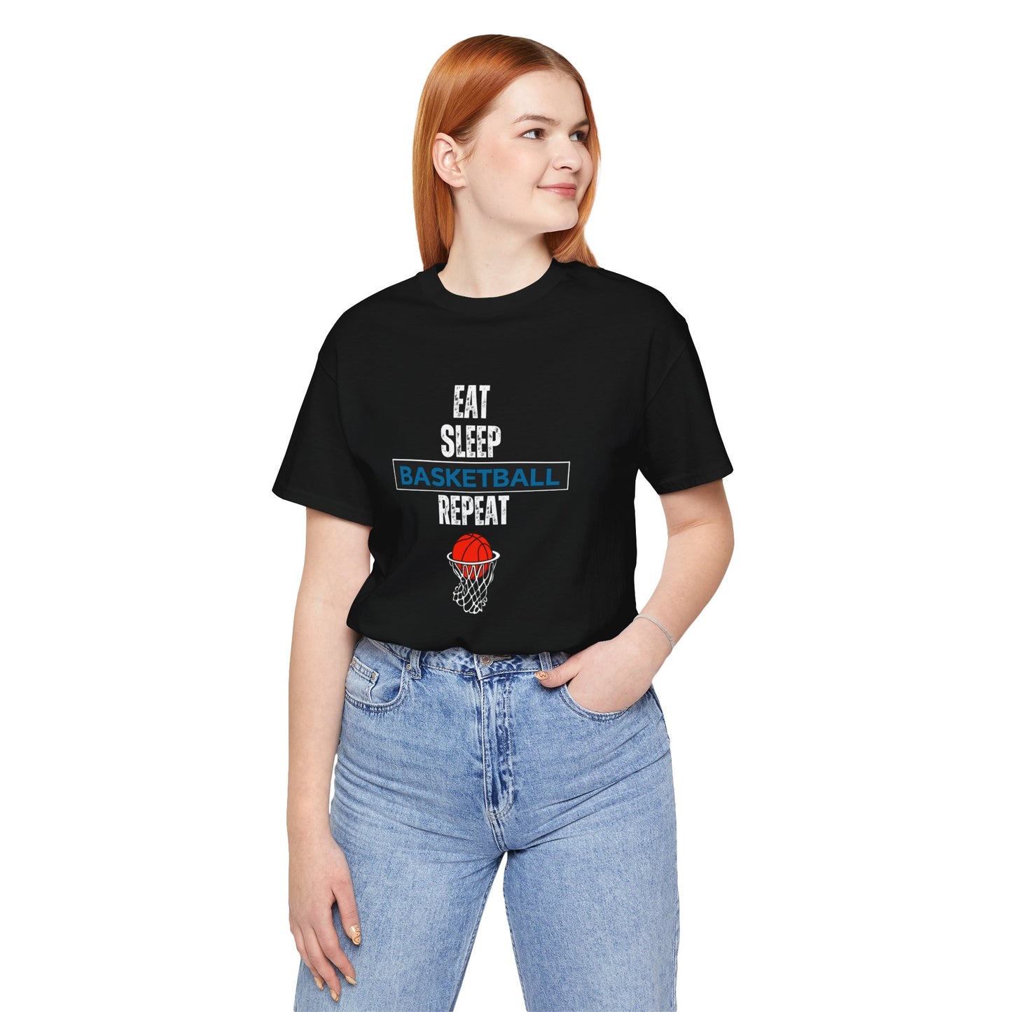 Eat, Sleep, Basketball, Repeat Unisex Jersey Short Sleeve Tee