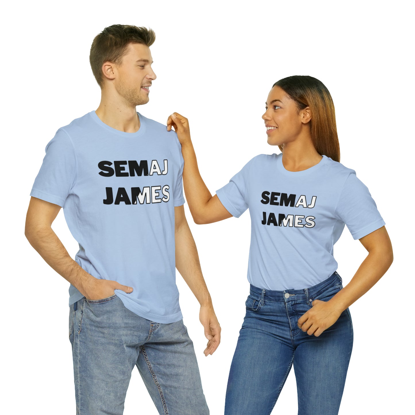 Semaj James Black & White Unisex Jersey Short Sleeve Tee