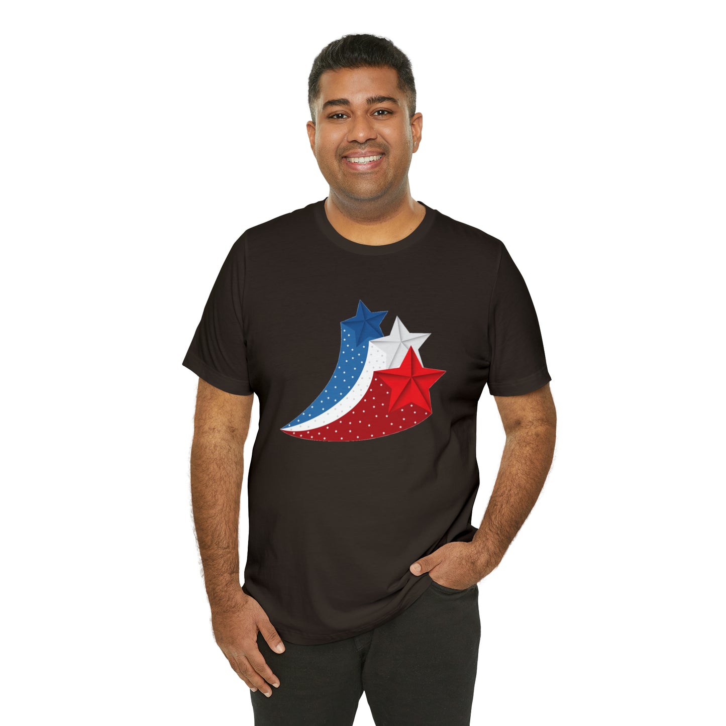 Red White Blue Stars Unisex Jersey Short Sleeve Tee