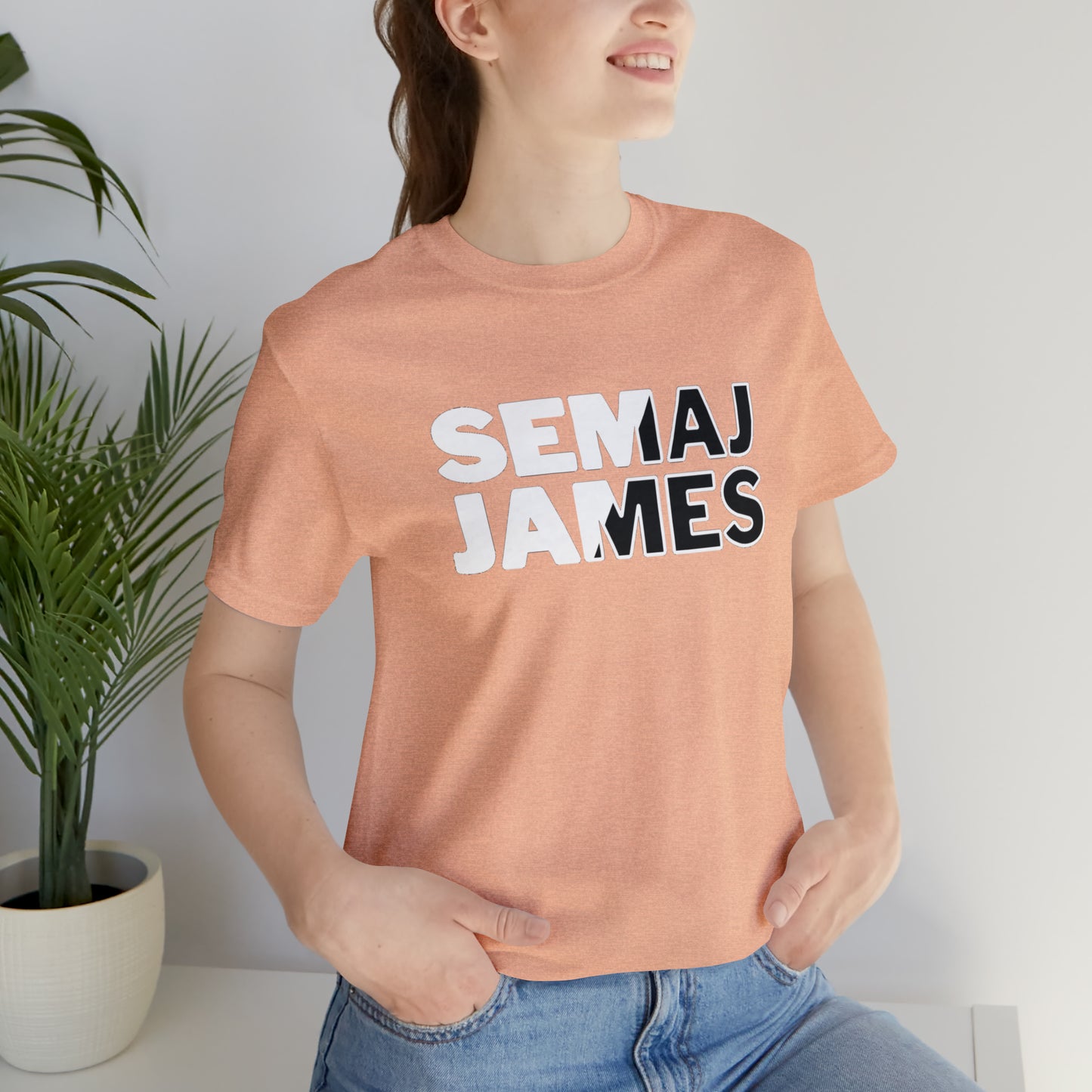 Semaj James Black & White Unisex Jersey Short Sleeve Tee