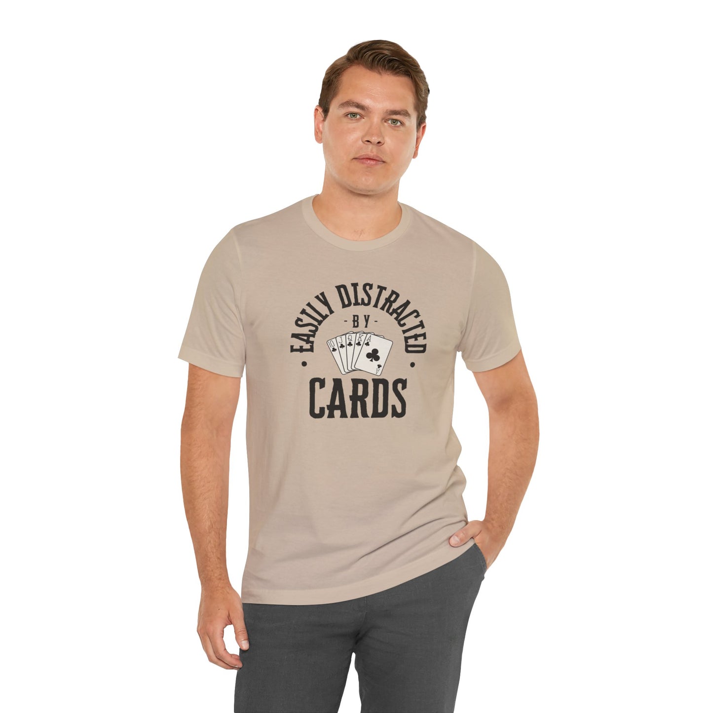 Poker/ Easily Distracted By Cards  Unisex Jersey Short Sleeve Tee