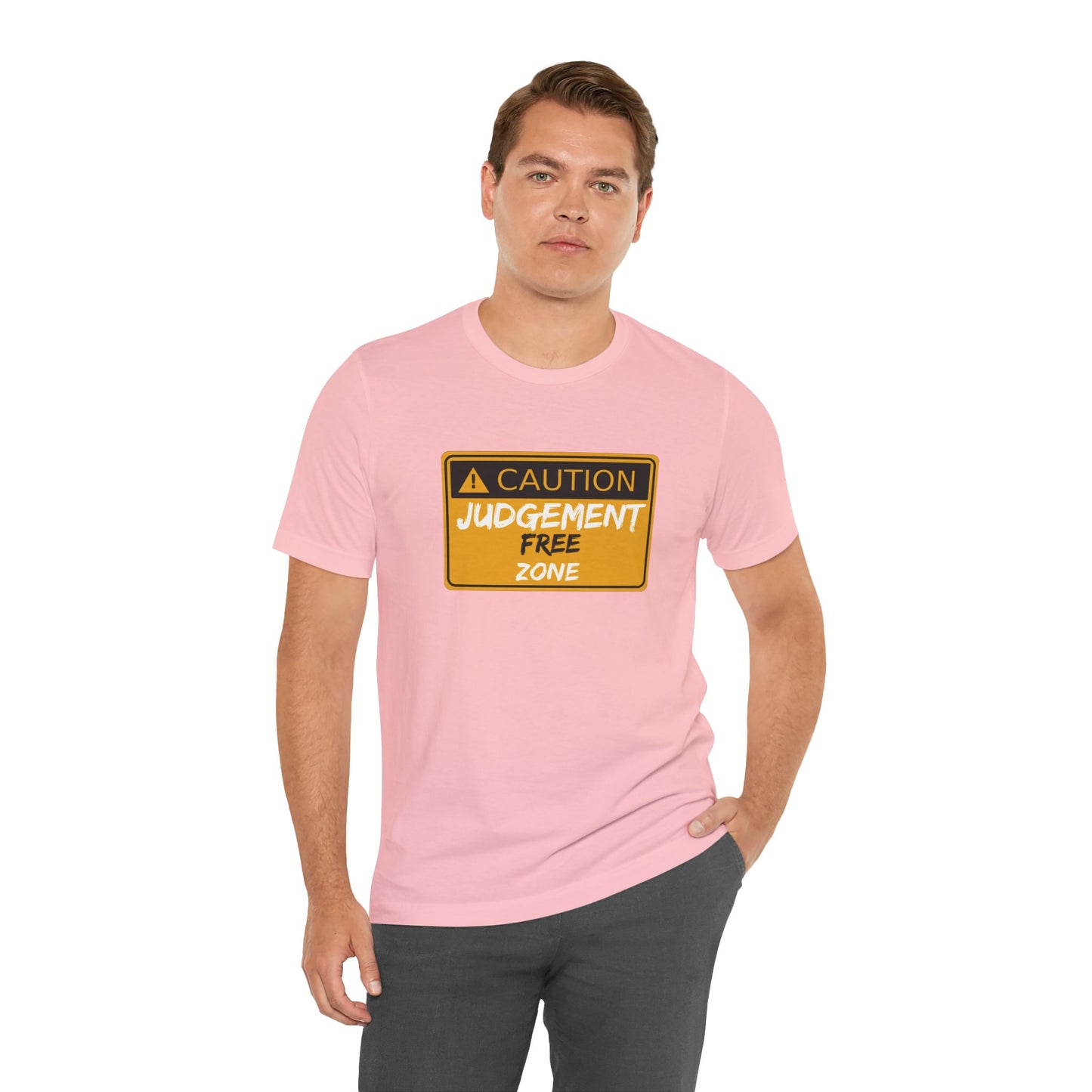 Caution Judgement Free Zone Unisex Jersey Short Sleeve Tee