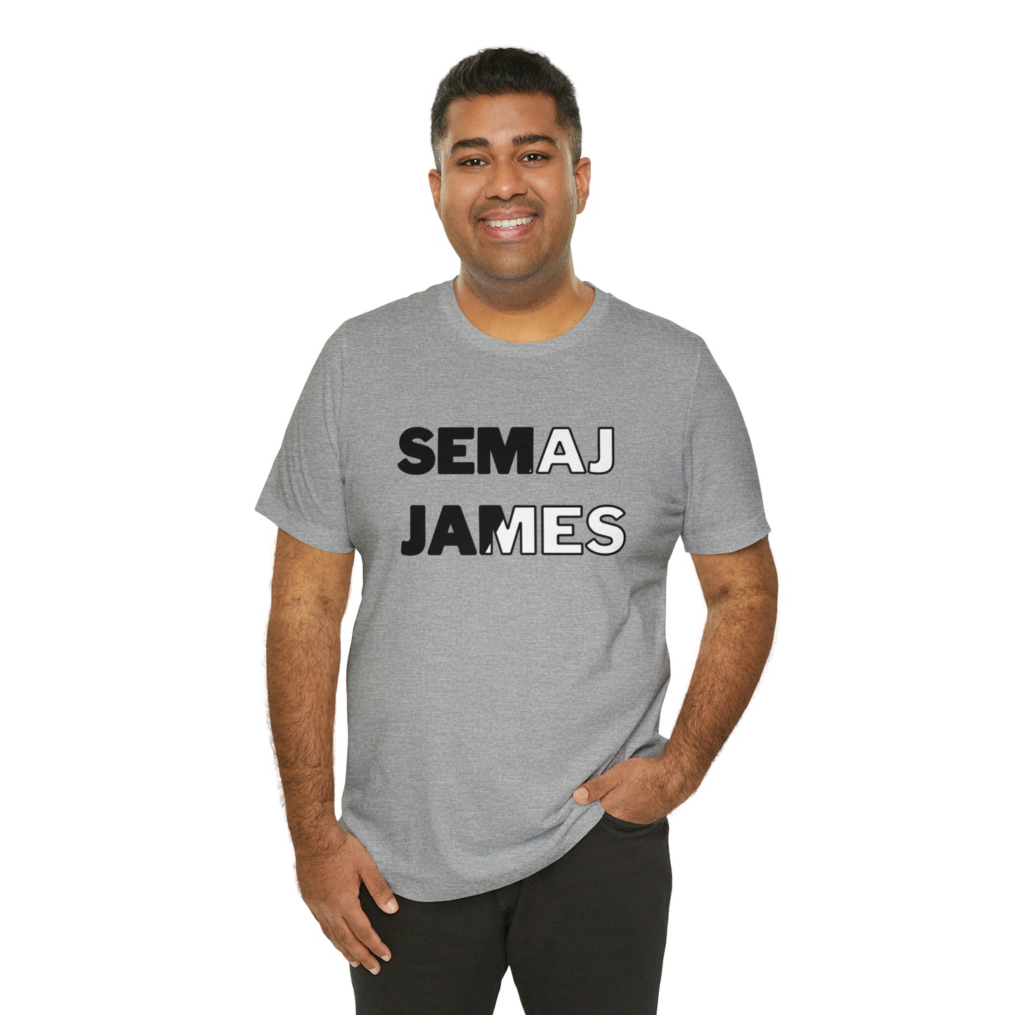 Semaj James Black & White Unisex Jersey Short Sleeve Tee