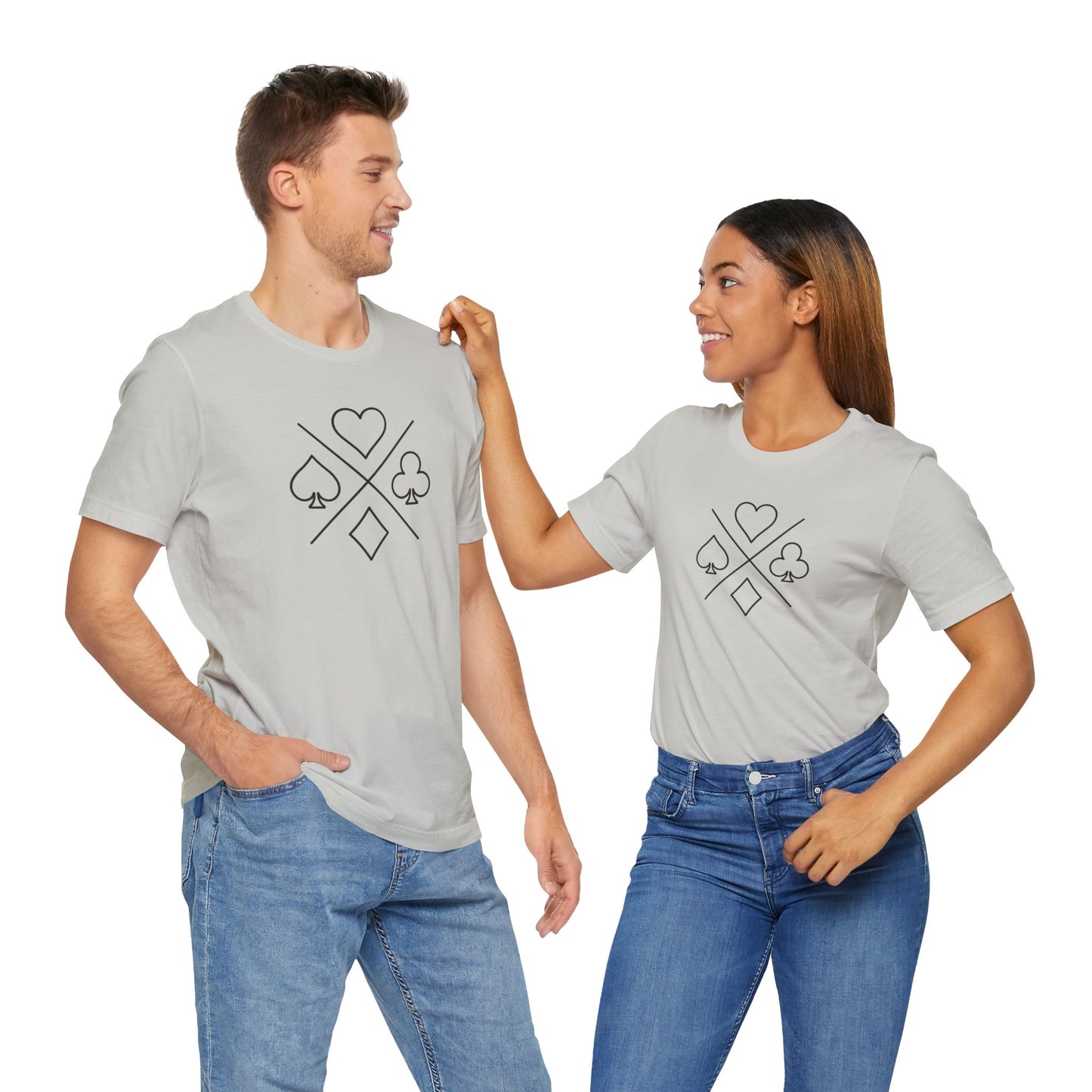 Poker/ Hearts, Spades, Clubs, Diamonds Unisex Jersey Short Sleeve Tee