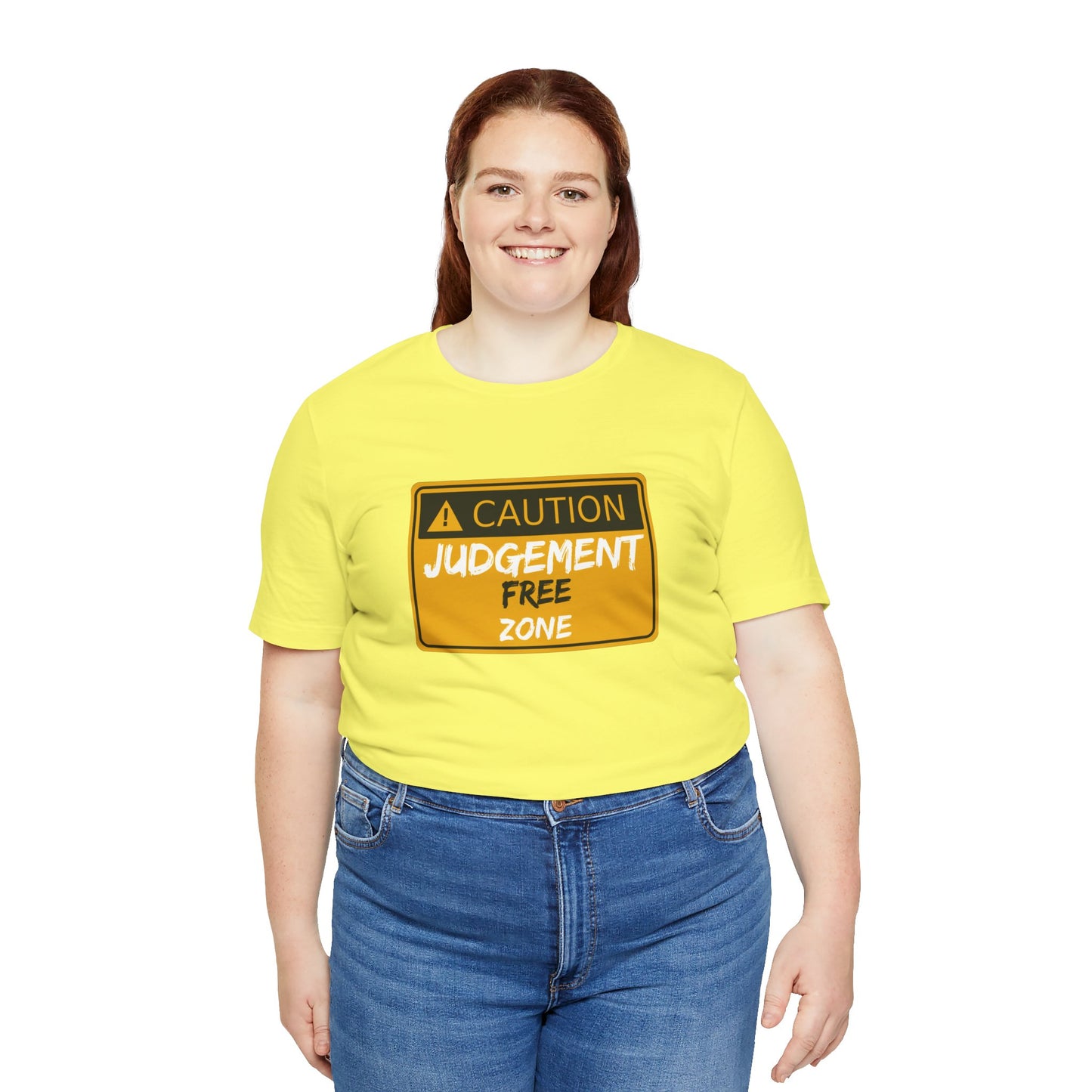 Caution Judgement Free Zone Unisex Jersey Short Sleeve Tee