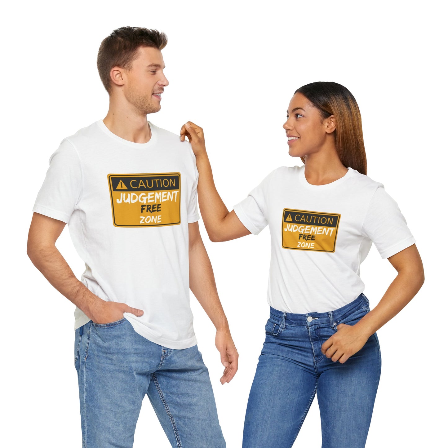 Caution Judgement Free Zone Unisex Jersey Short Sleeve Tee