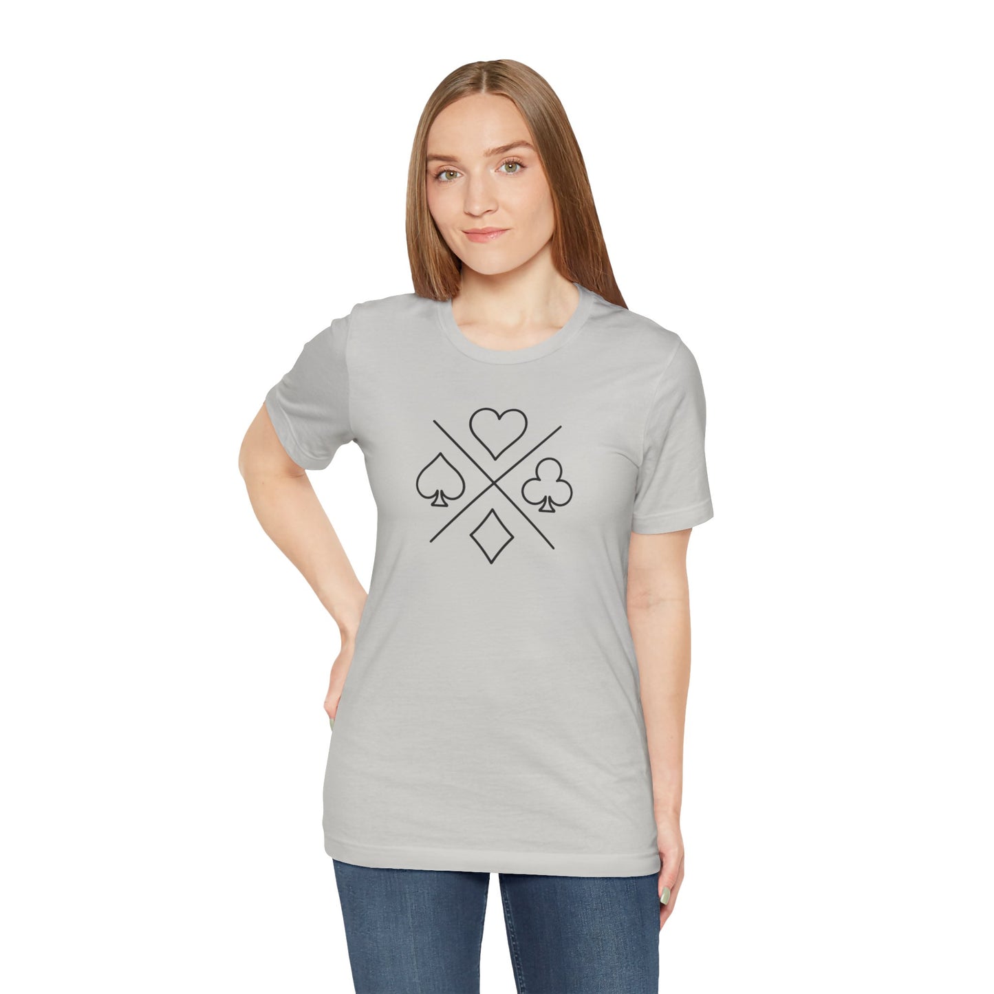 Poker/ Hearts, Spades, Clubs, Diamonds Unisex Jersey Short Sleeve Tee