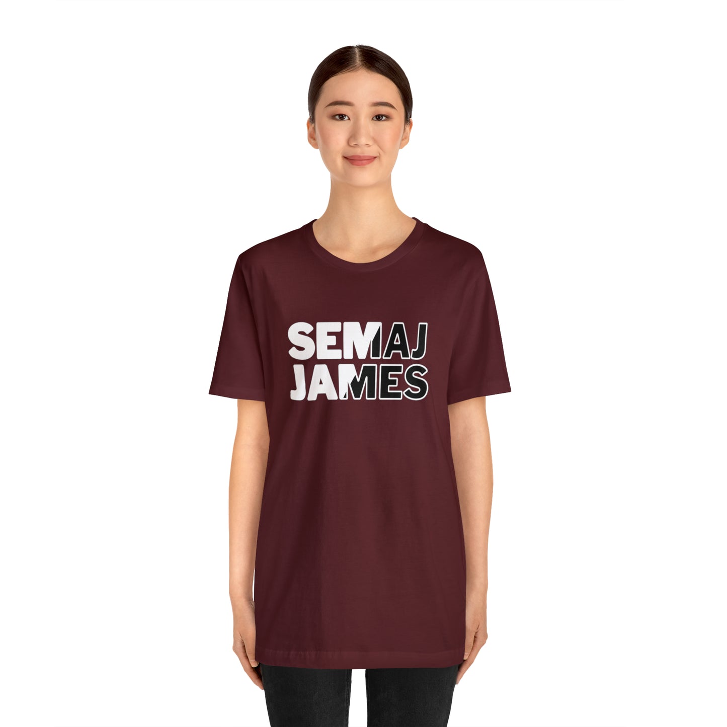 Semaj James Black & White Unisex Jersey Short Sleeve Tee