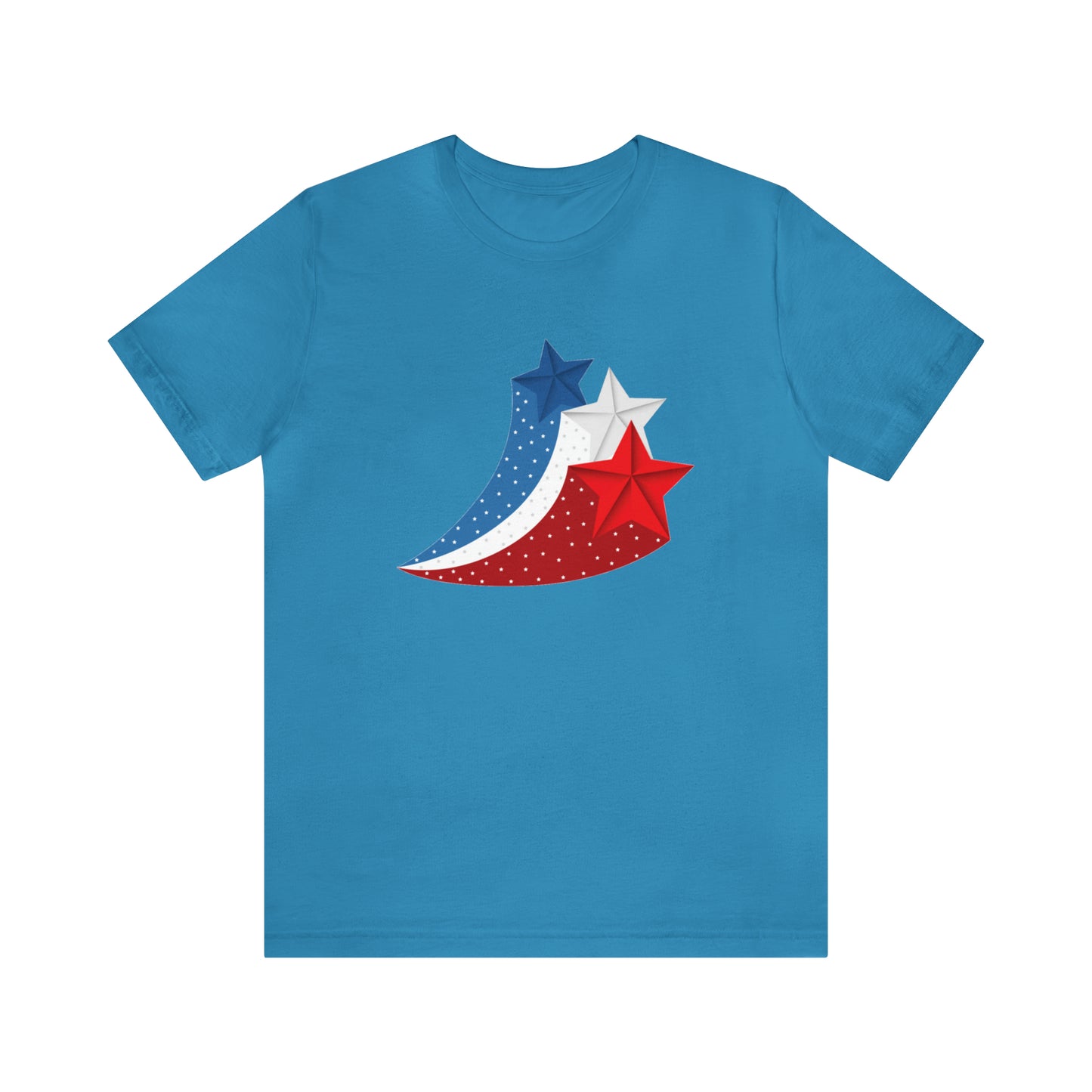 Red White Blue Stars Unisex Jersey Short Sleeve Tee