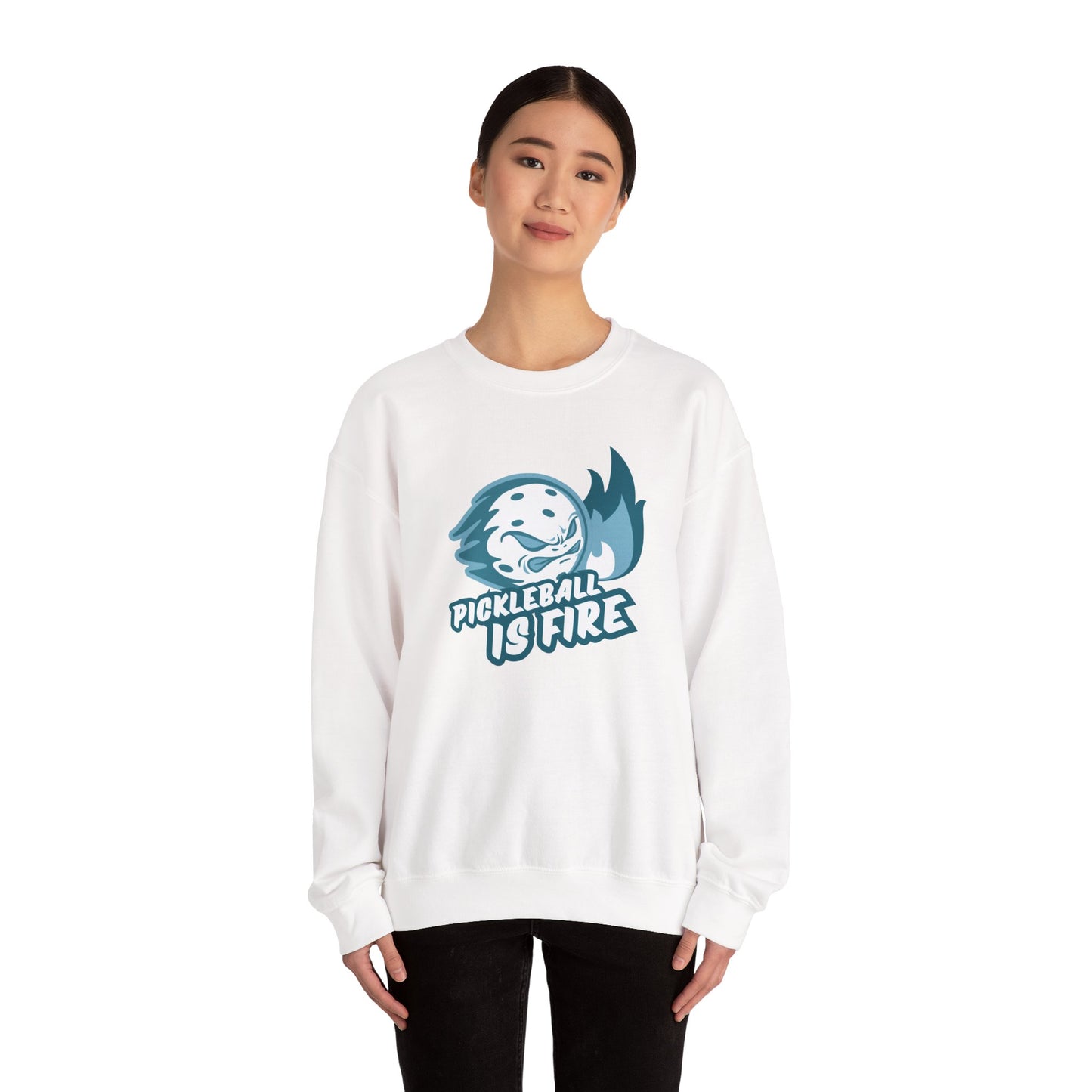 Pickleball is Fire Unisex Heavy Blend™ Crewneck Sweatshirt