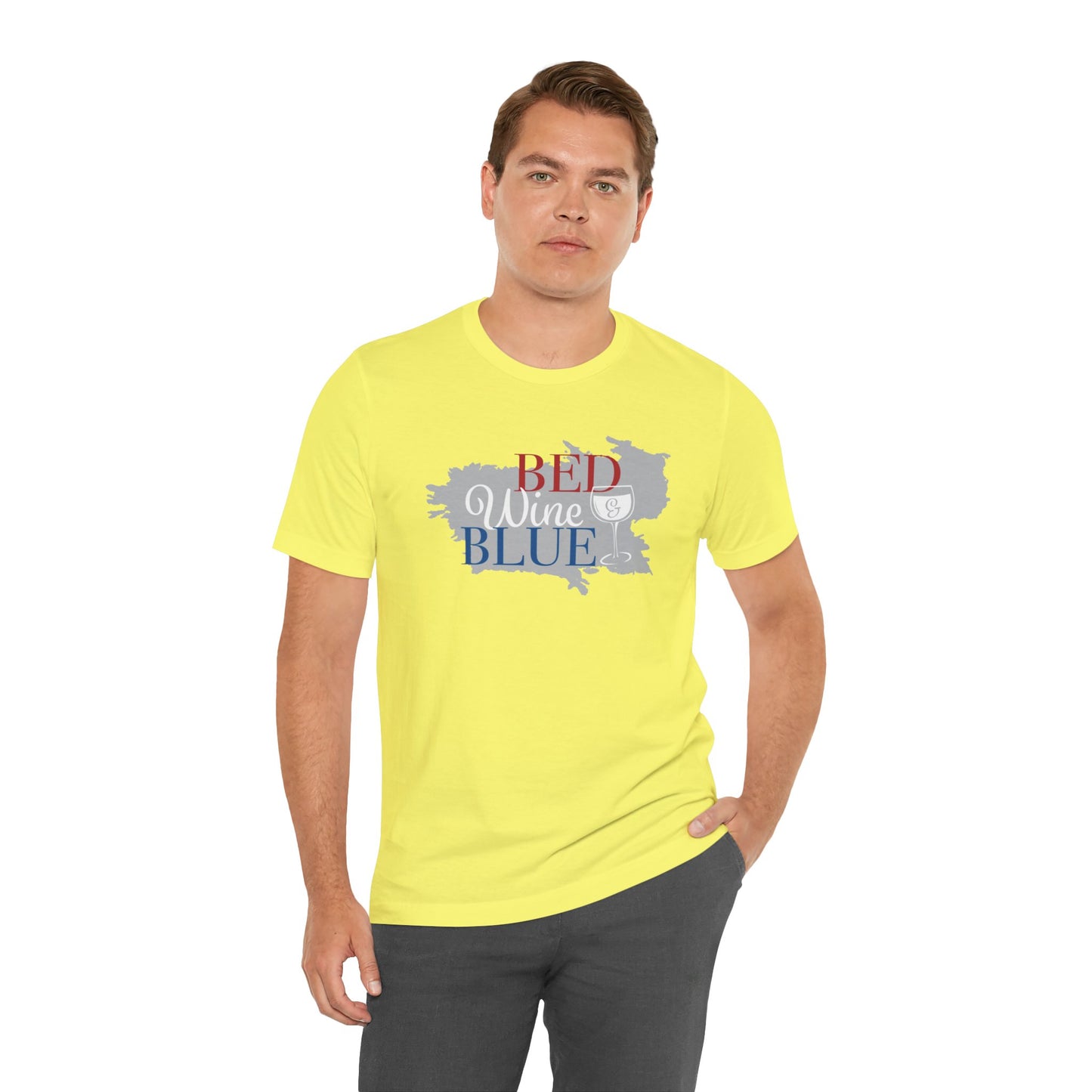 Bed Wine & Blue Unisex Jersey Short Sleeve Tee