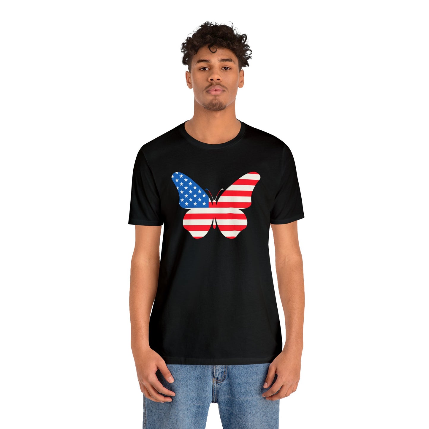 Butterfly Fourth Flag Unisex Jersey Short Sleeve Tee