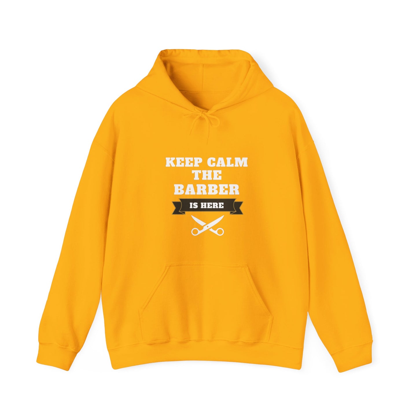 Barber/ Keep Calm The Barber Is Here Unisex Heavy Blend™ Hooded Sweatshirt