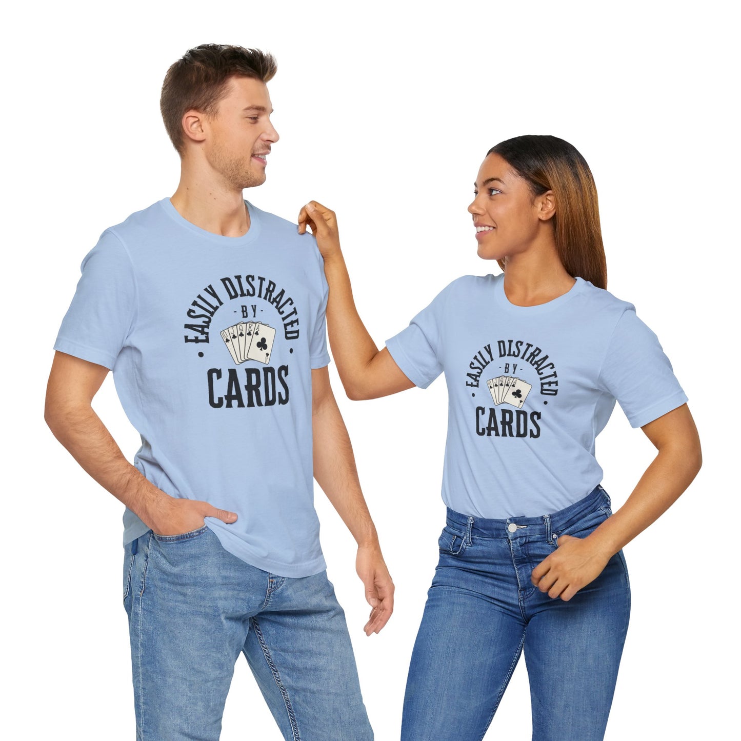 Poker/ Easily Distracted By Cards  Unisex Jersey Short Sleeve Tee