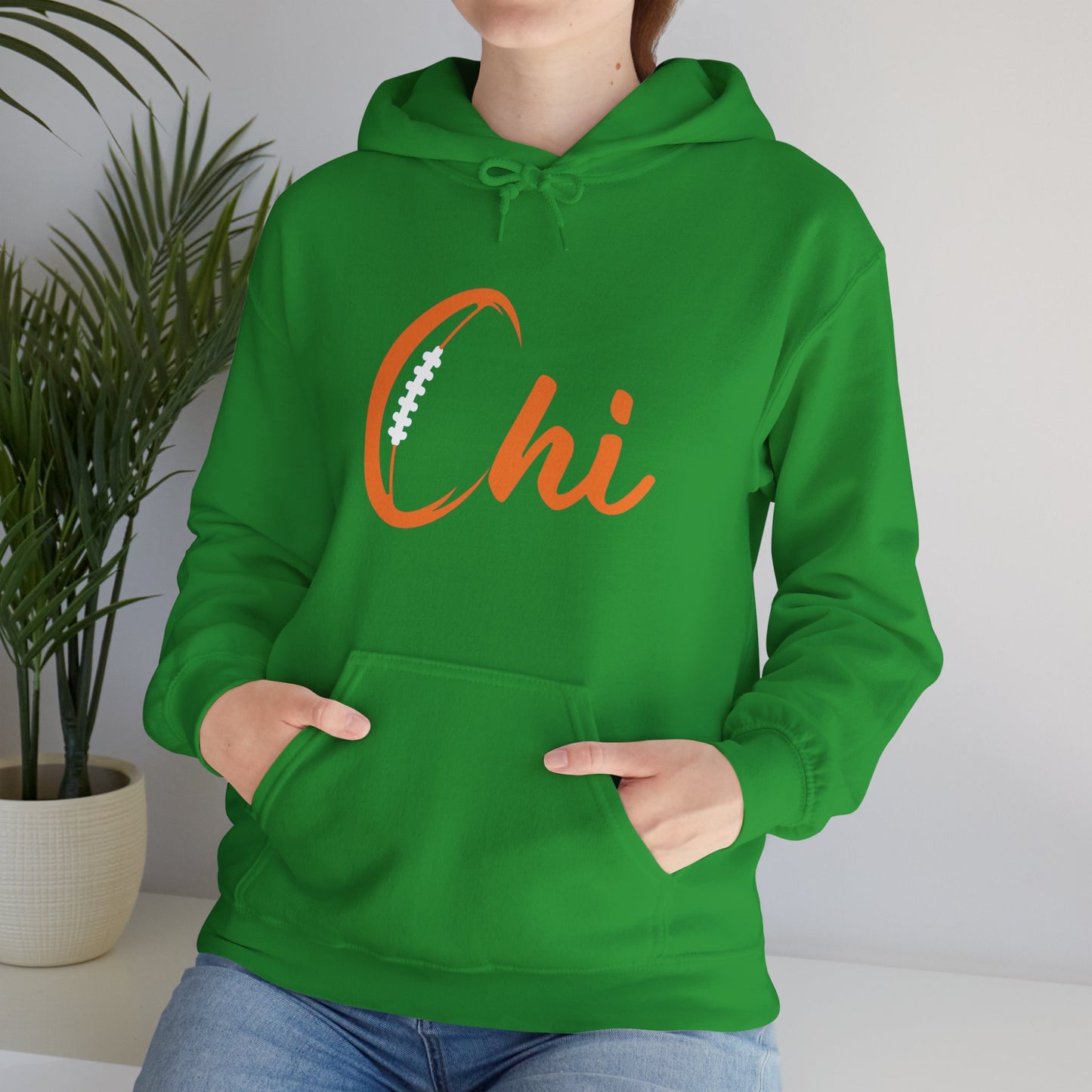 Chi Football/ Orange Unisex Heavy Blend™ Hooded Sweatshirt