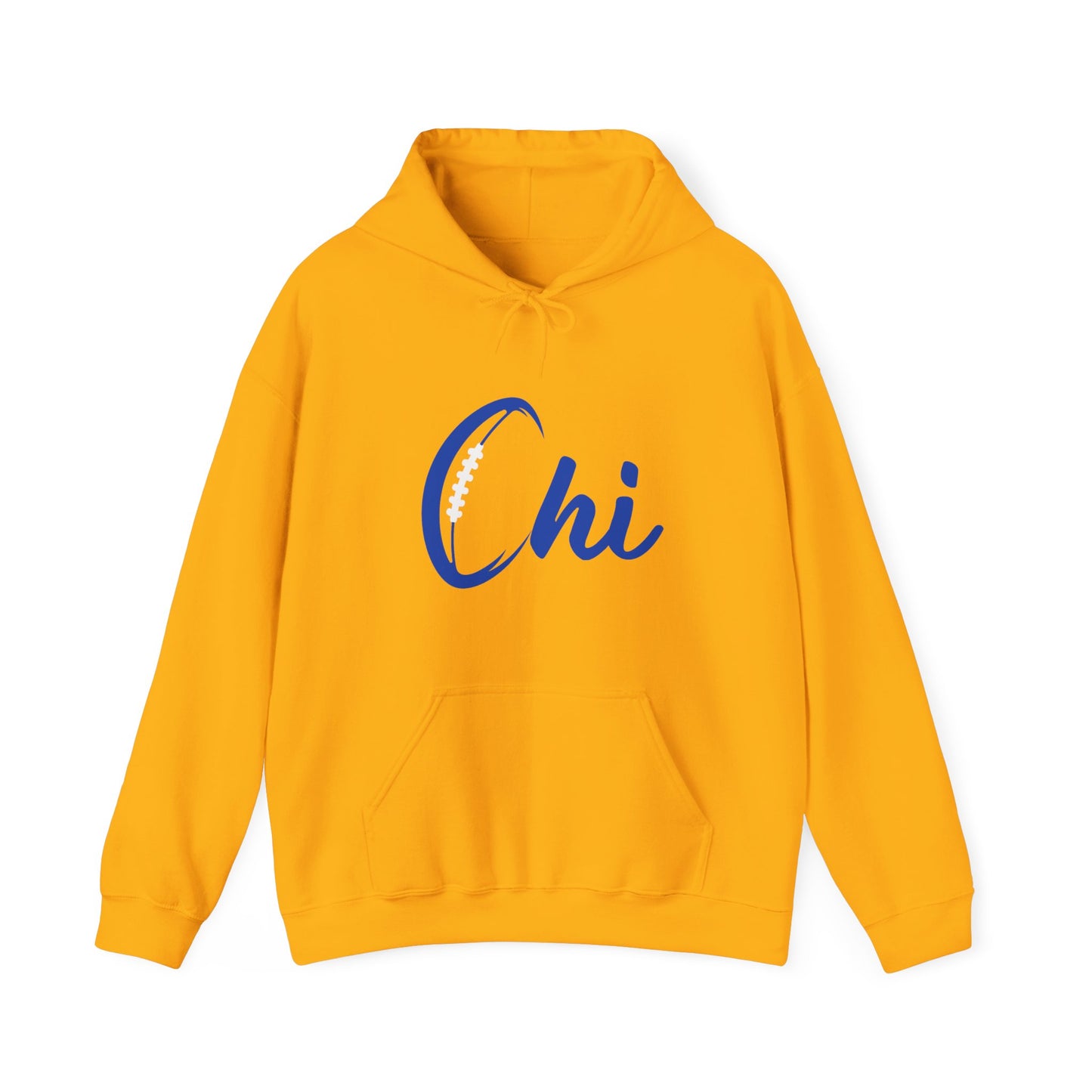 Chi Football/ Blue Unisex Heavy Blend™ Hooded Sweatshirt