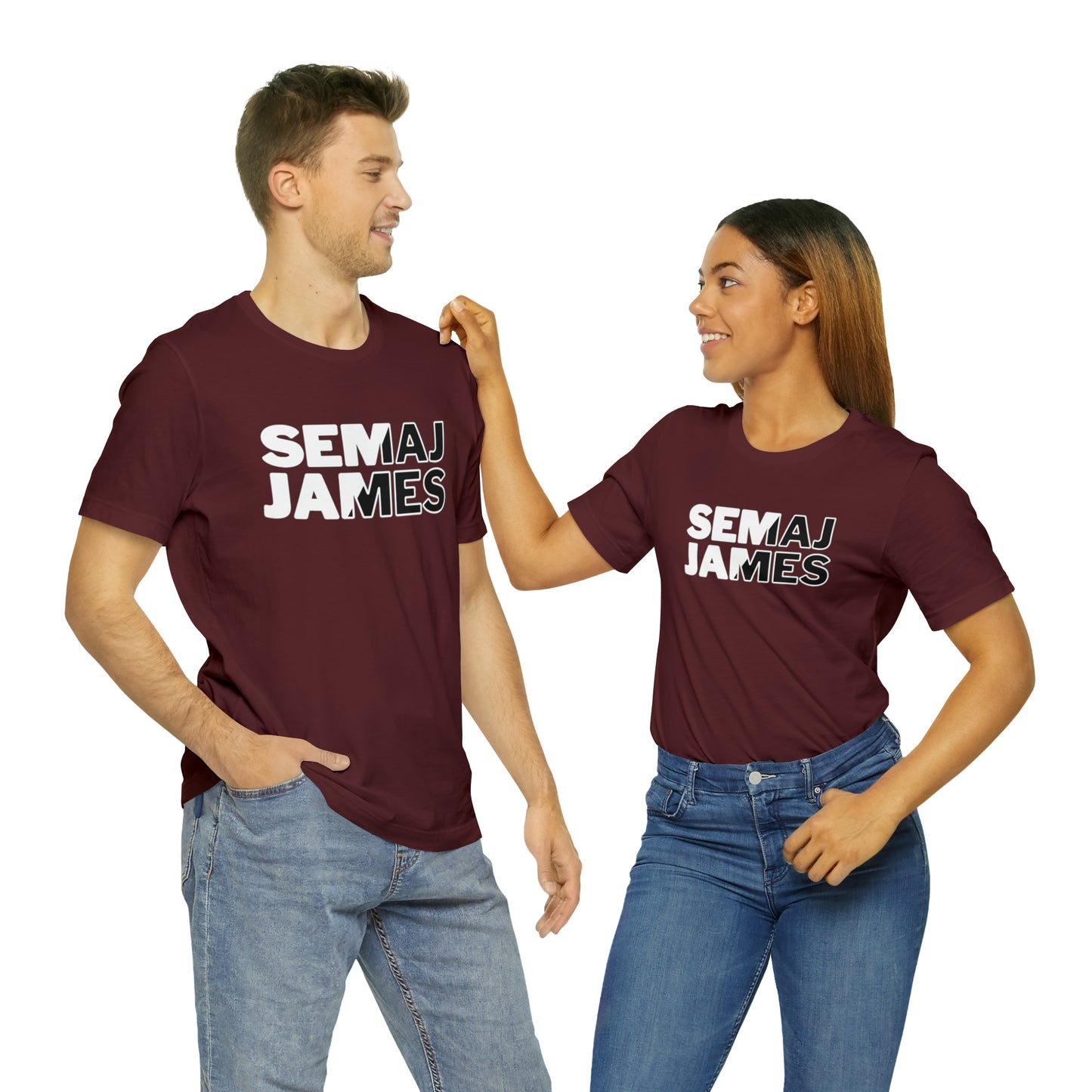 Semaj James Black & White Unisex Jersey Short Sleeve Tee