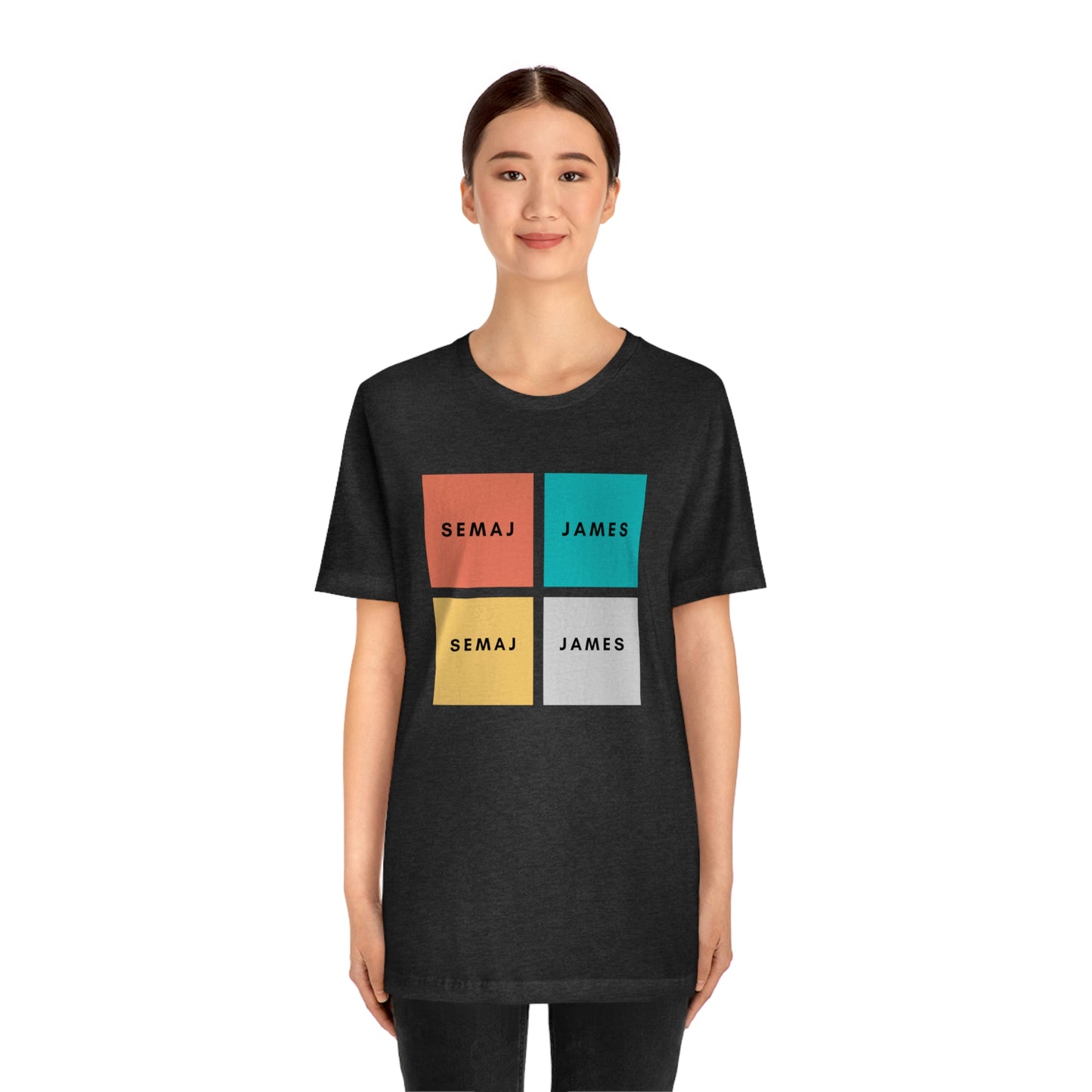 Colorful Square Semaj James Unisex Jersey Short Sleeve Tee