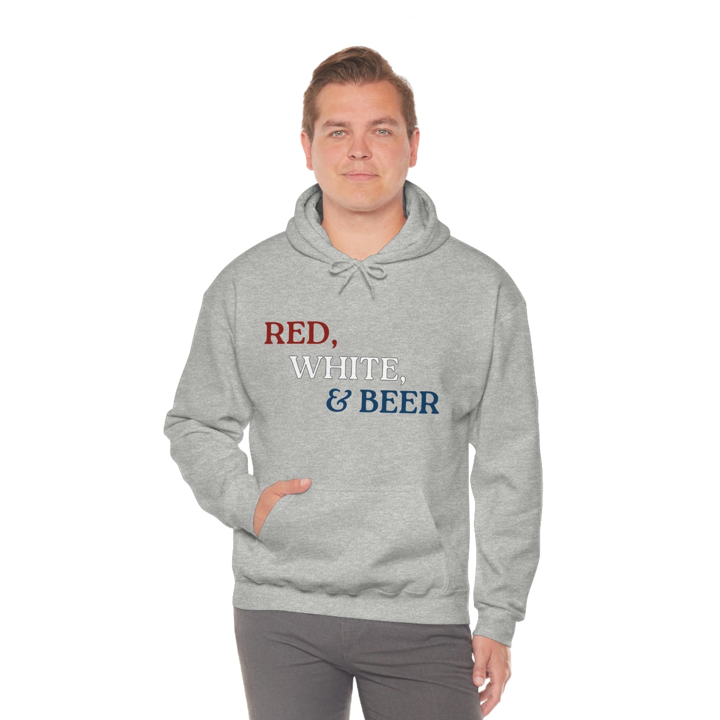 Red, White, & Beer Unisex Heavy Blend™ Hooded Sweatshirt