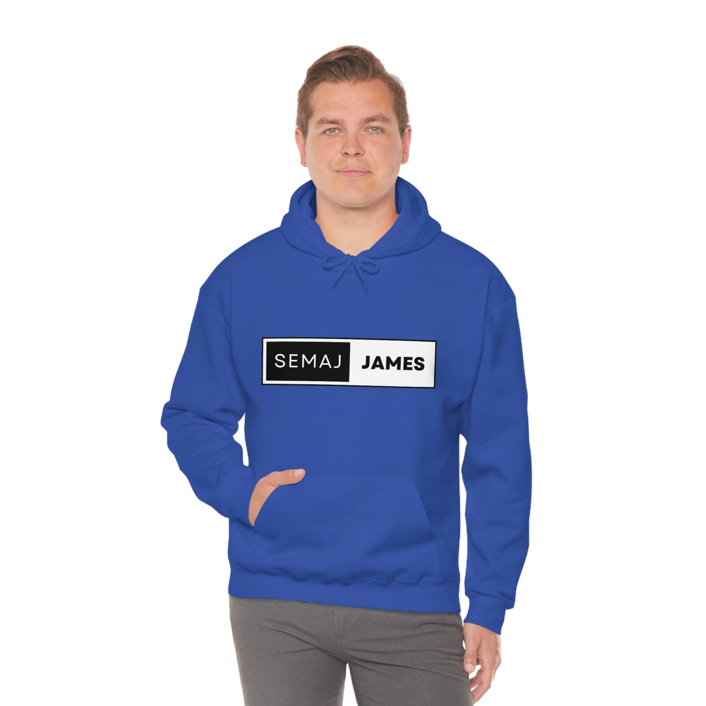 Semaj James Black & White Unisex Heavy Blend™ Hooded Sweatshirt