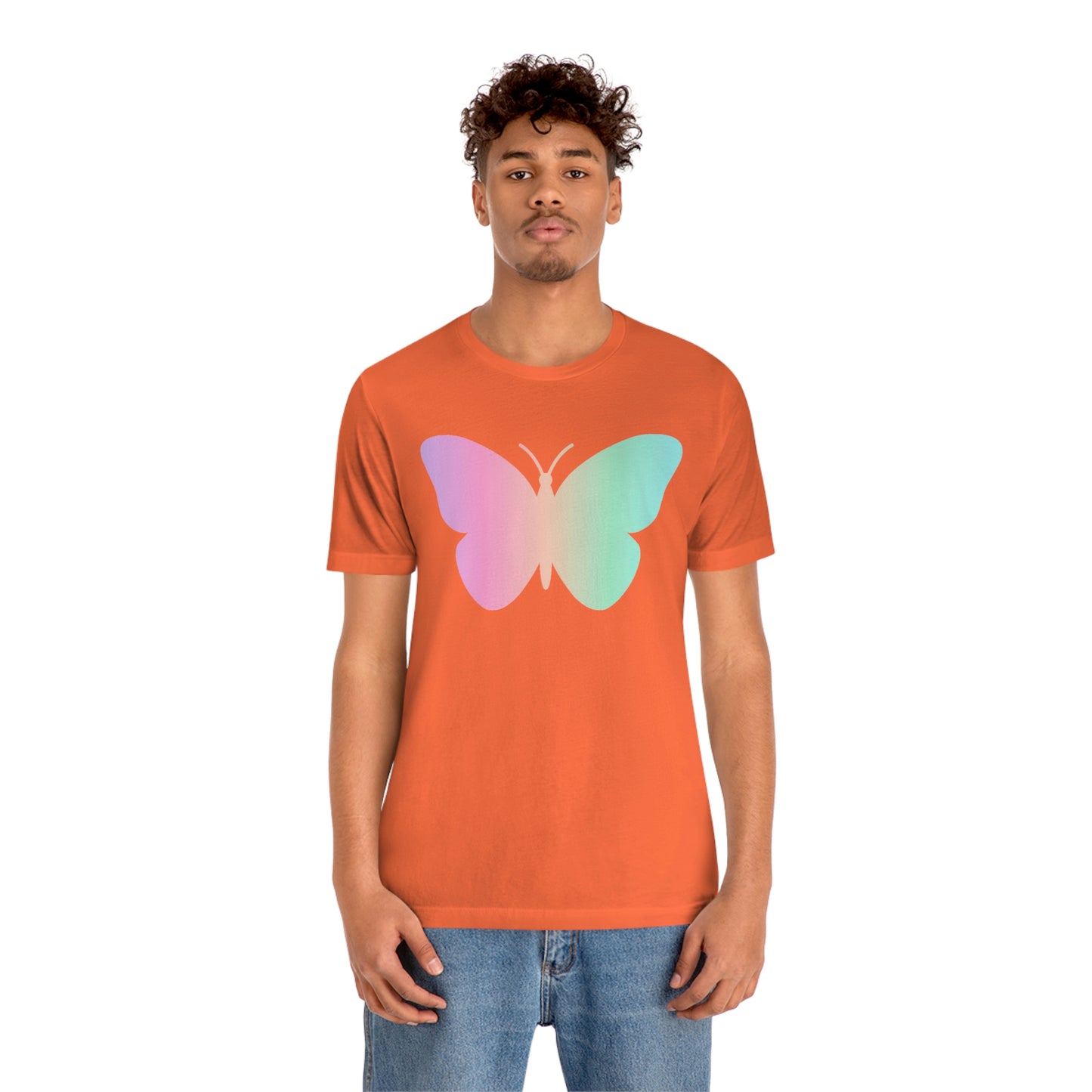 Butterfly Pink and Green Unisex Jersey Short Sleeve Tee