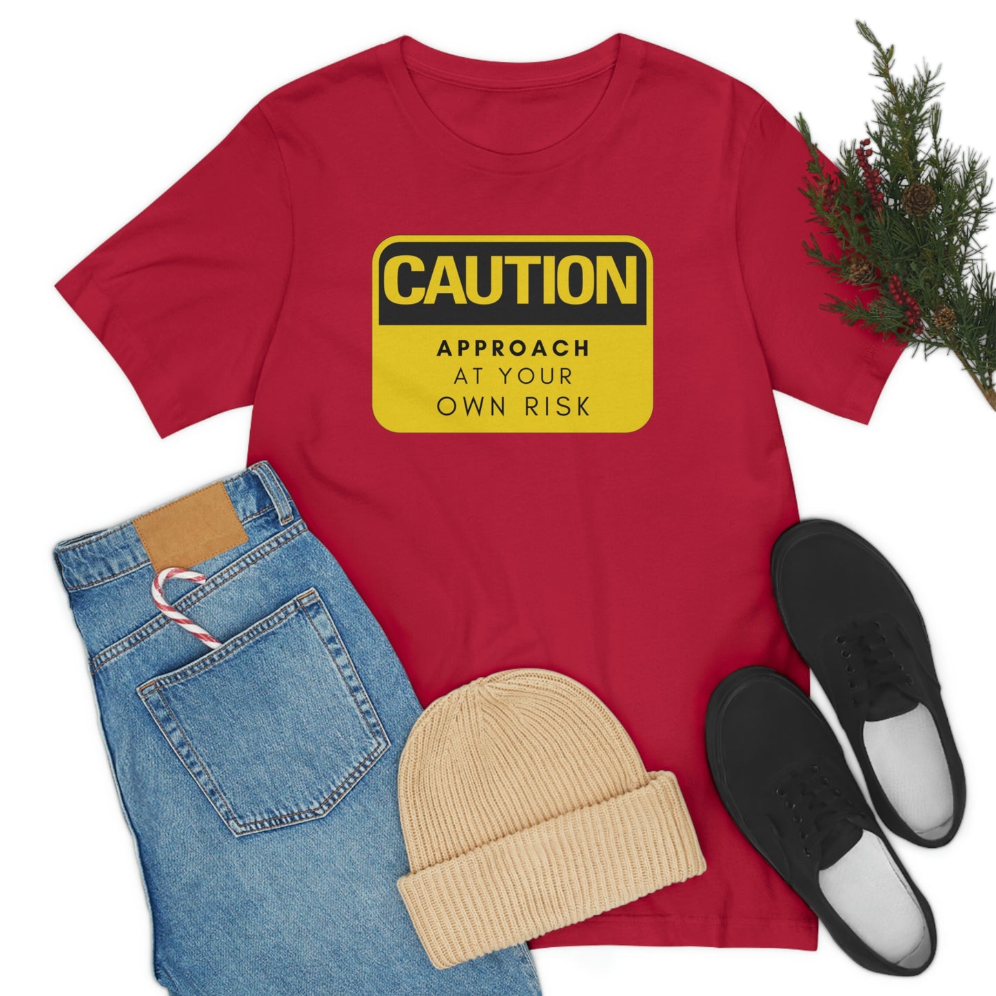 Caution Approach at Your Own Risk Unisex Jersey Short Sleeve Tee