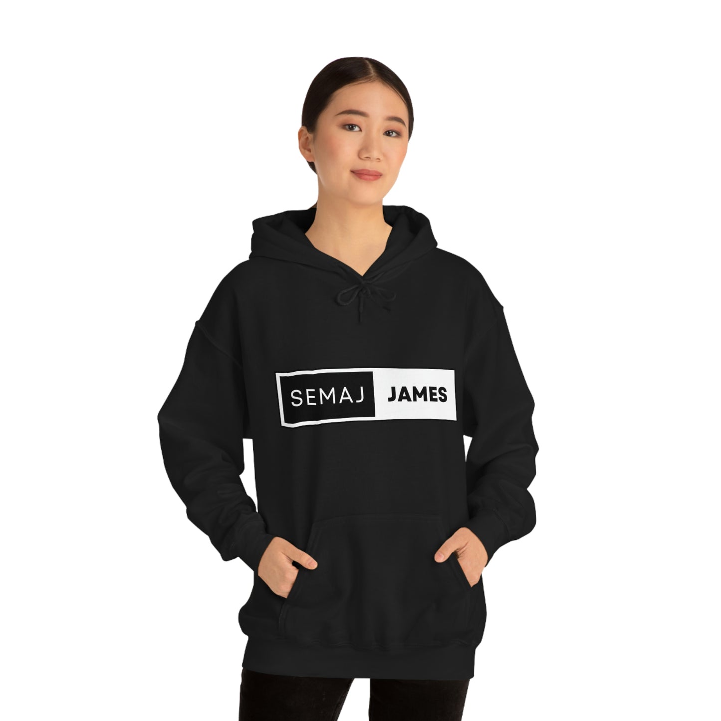 Semaj James Black & White Unisex Heavy Blend™ Hooded Sweatshirt