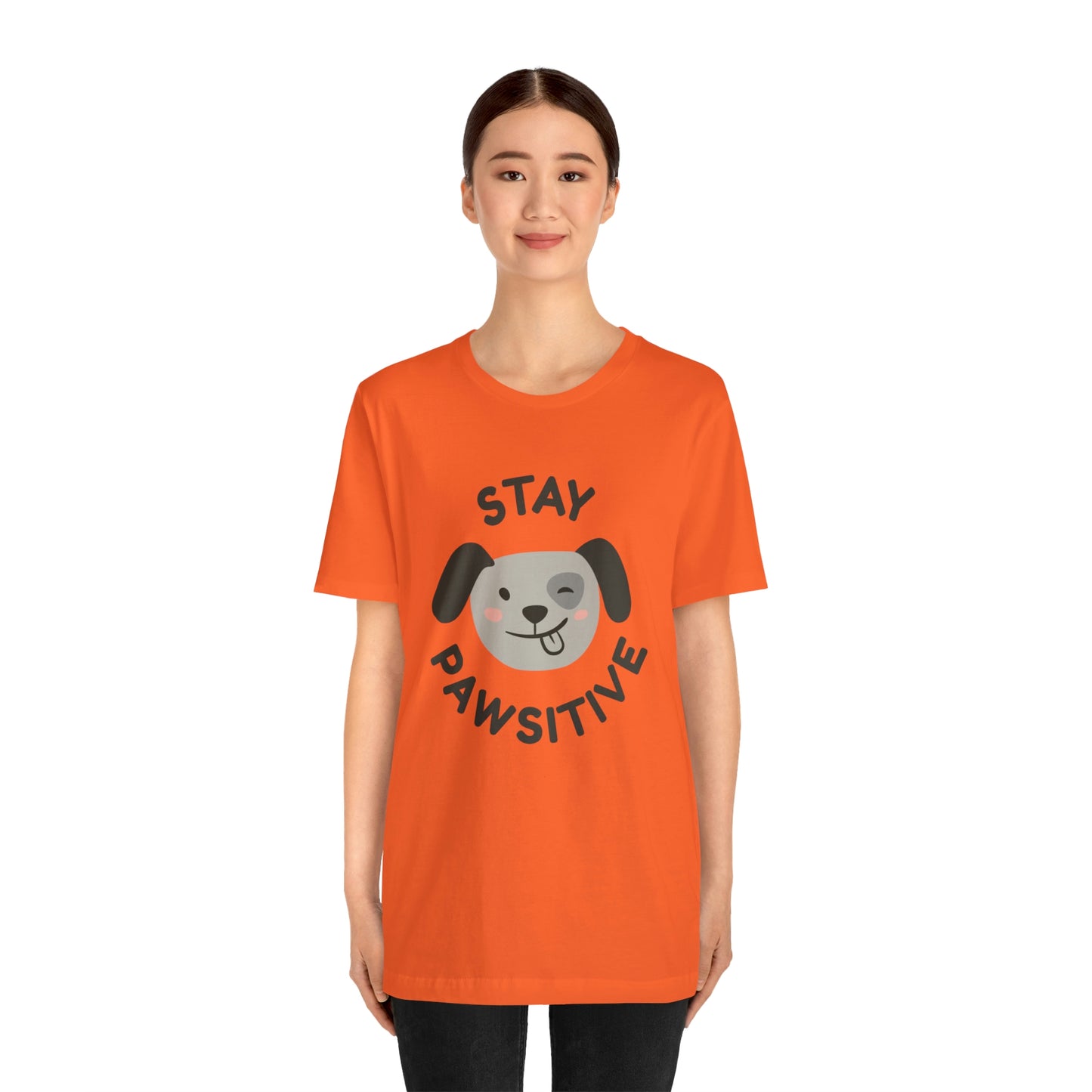 Stay Pawsitive Unisex Jersey Short Sleeve Tee