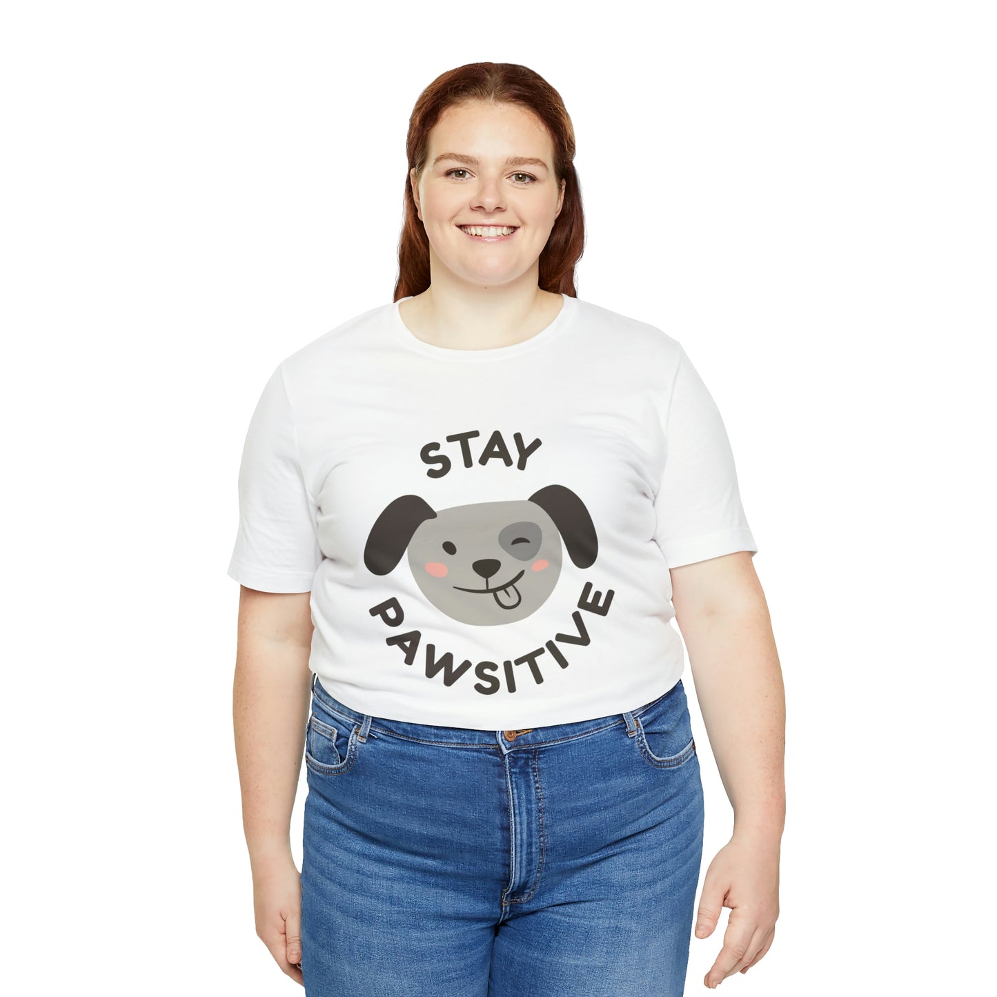 Stay Pawsitive Unisex Jersey Short Sleeve Tee