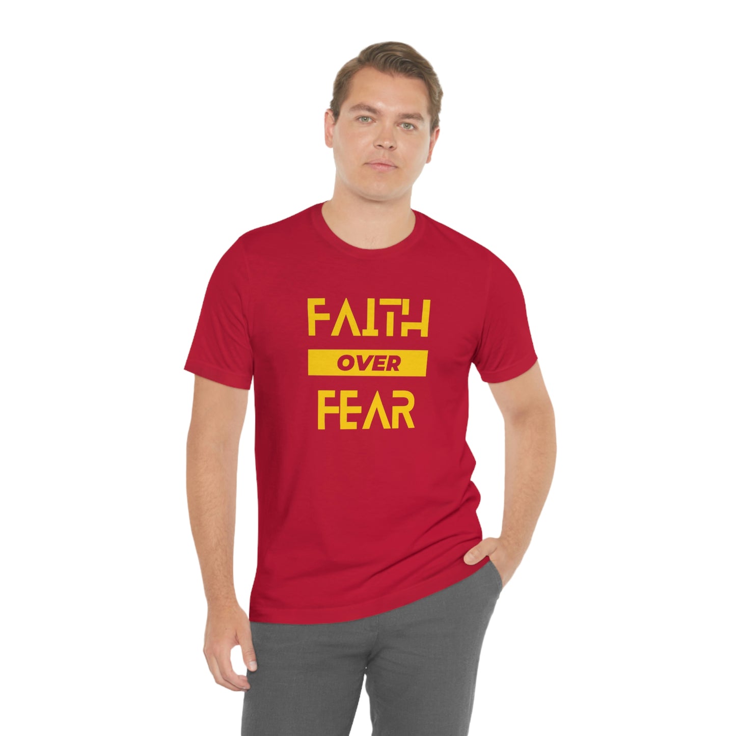 Faith Over Fear Unisex Jersey Short Sleeve Tee