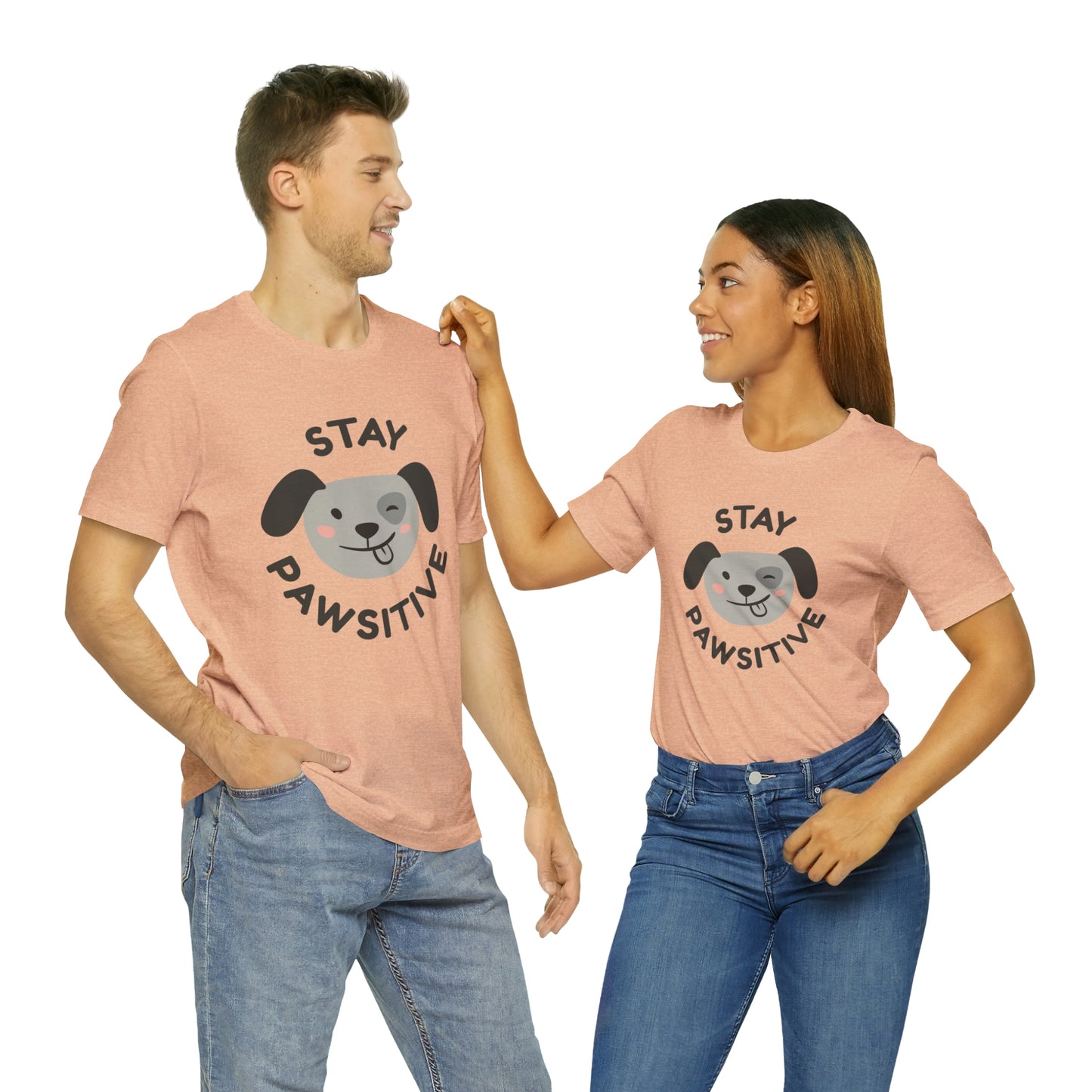 Stay Pawsitive Unisex Jersey Short Sleeve Tee