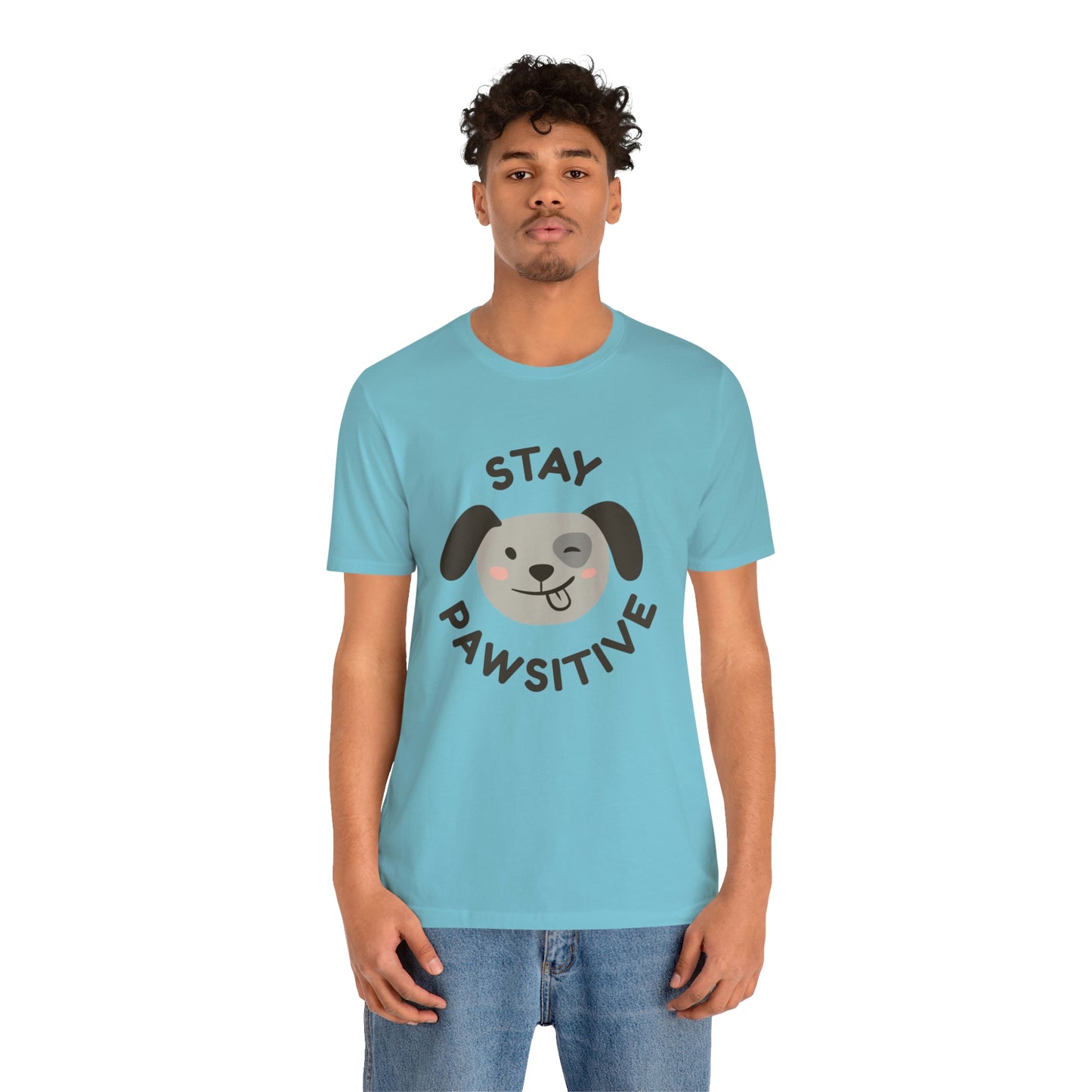 Stay Pawsitive Unisex Jersey Short Sleeve Tee