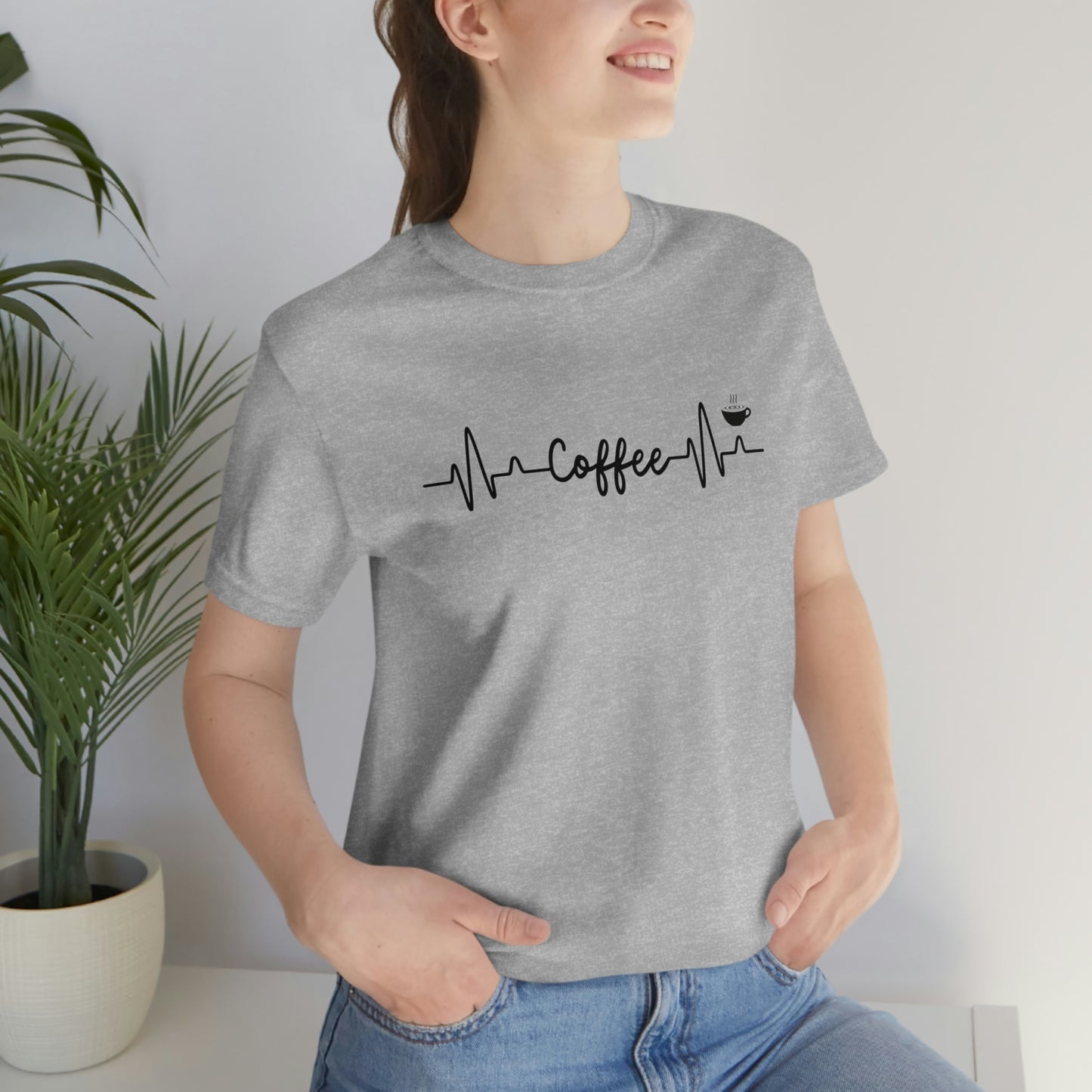 Coffee Heartbeat Unisex Jersey Short Sleeve Tee