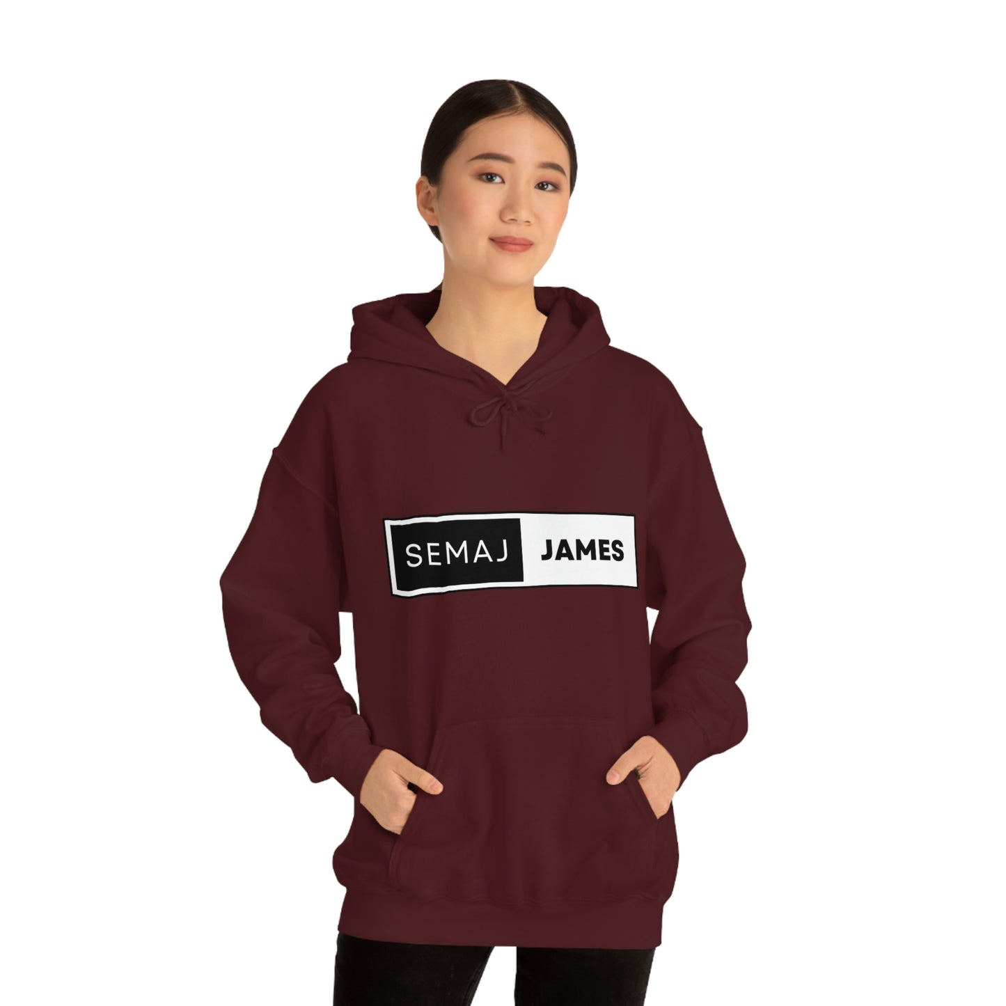 Semaj James Black & White Unisex Heavy Blend™ Hooded Sweatshirt