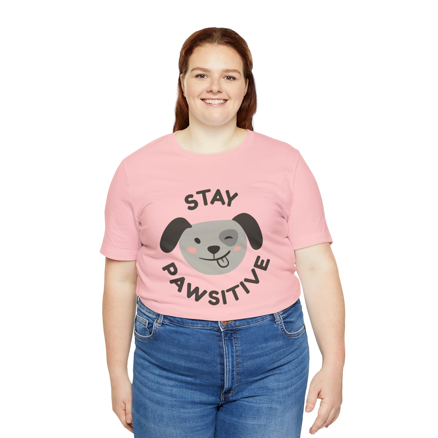 Stay Pawsitive Unisex Jersey Short Sleeve Tee