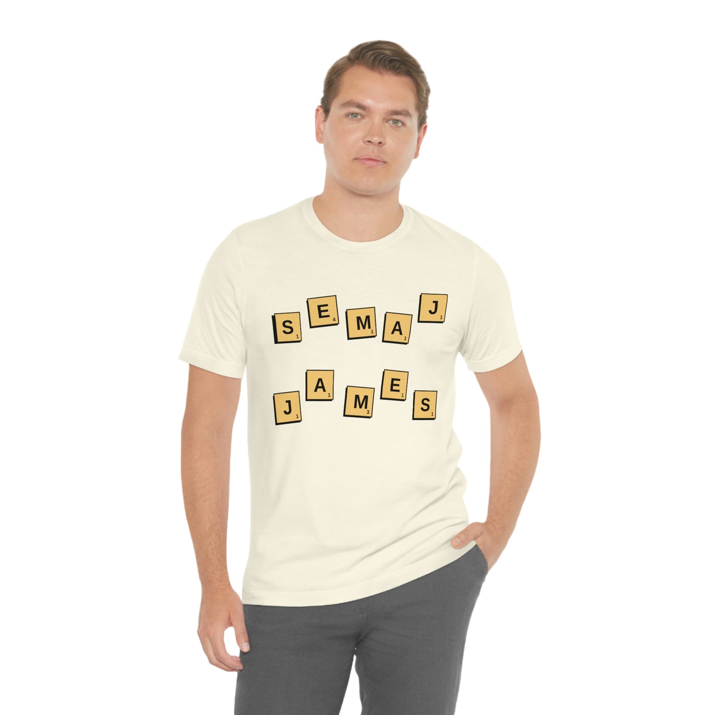 Semaj James Scrabble Unisex Jersey Short Sleeve Tee