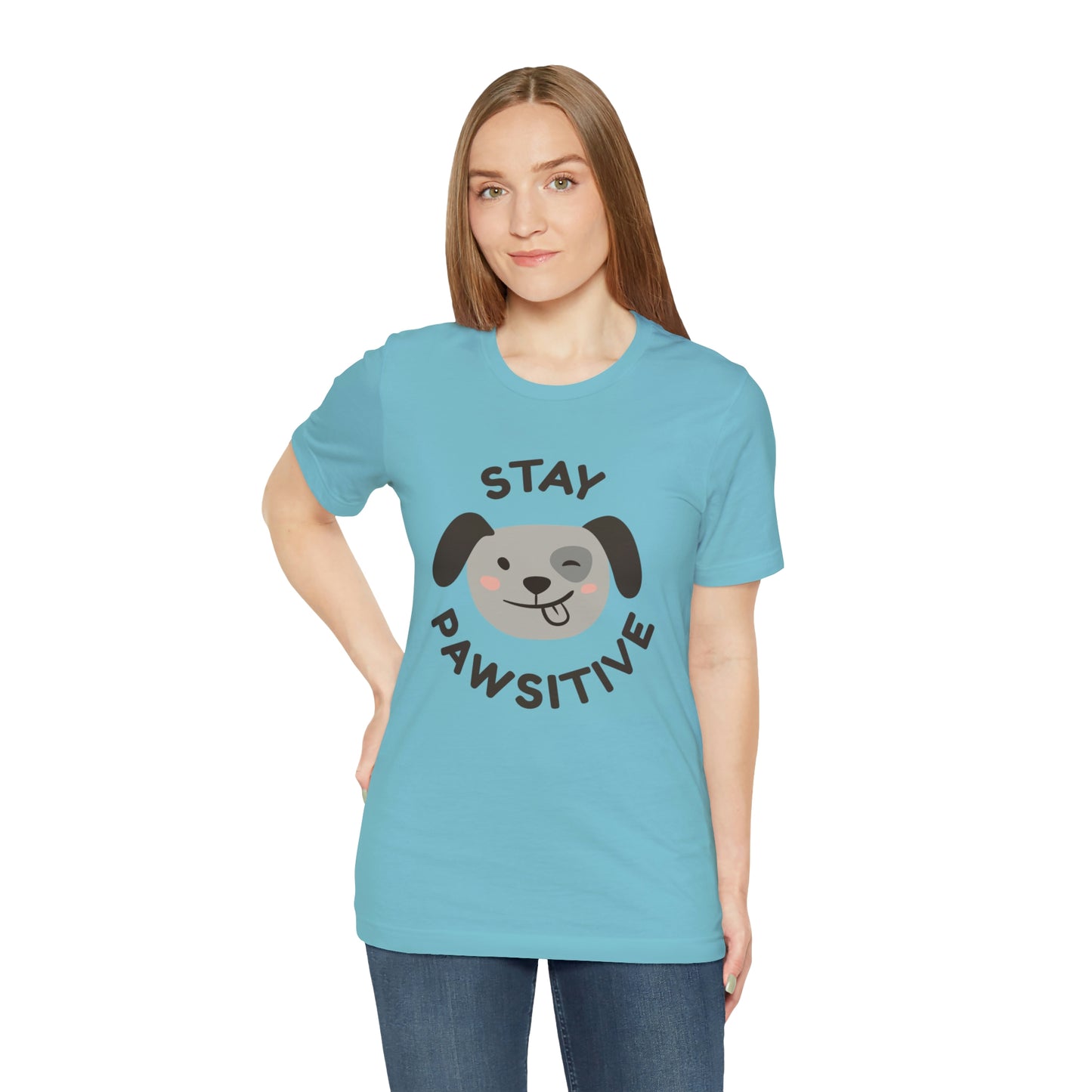 Stay Pawsitive Unisex Jersey Short Sleeve Tee