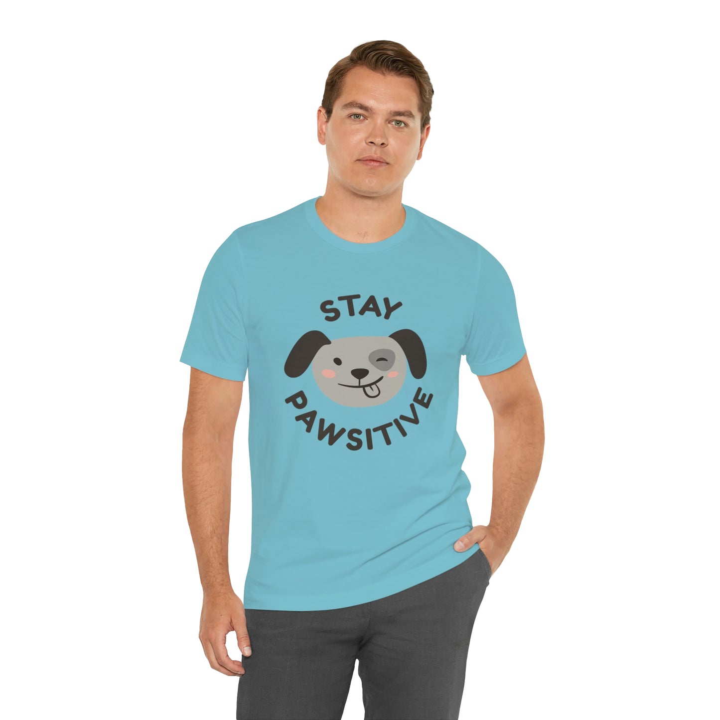 Stay Pawsitive Unisex Jersey Short Sleeve Tee