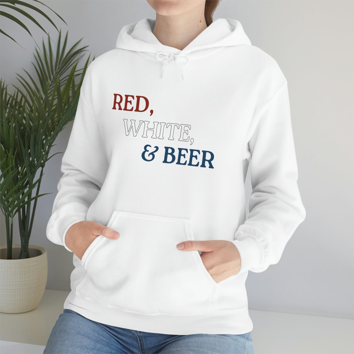 Red, White, & Beer Unisex Heavy Blend™ Hooded Sweatshirt