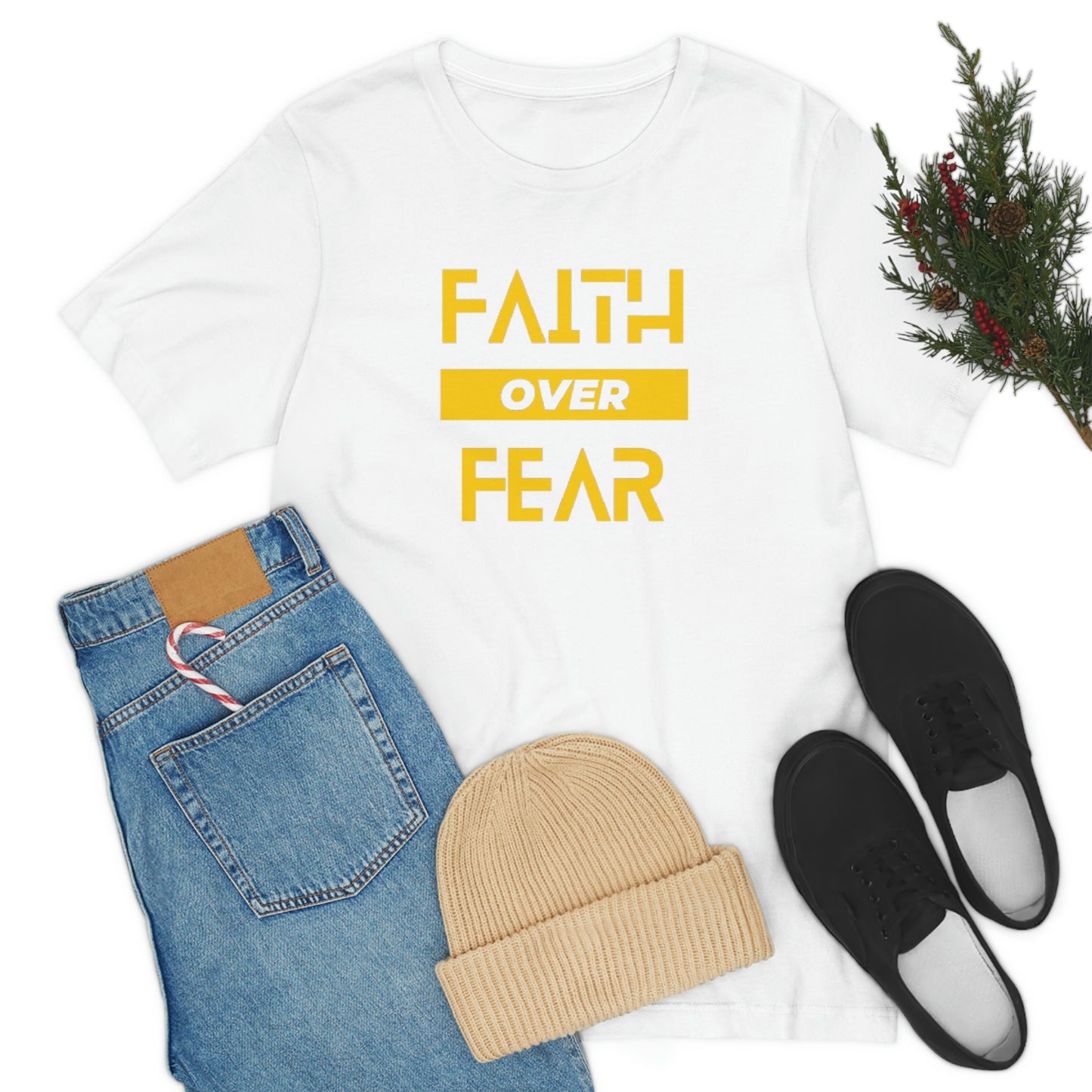 Faith Over Fear Unisex Jersey Short Sleeve Tee