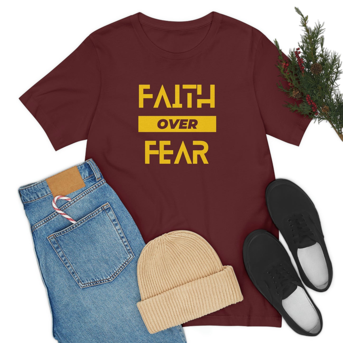 Faith Over Fear Unisex Jersey Short Sleeve Tee