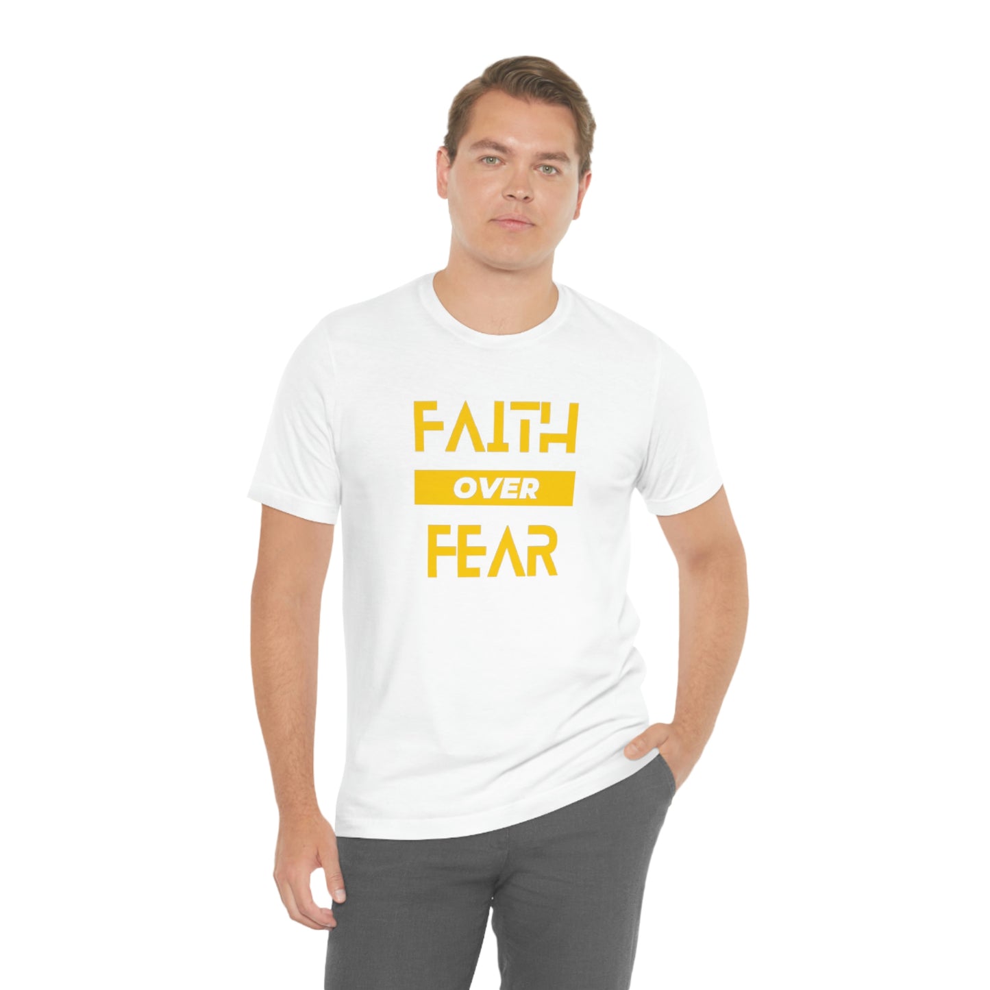 Faith Over Fear Unisex Jersey Short Sleeve Tee