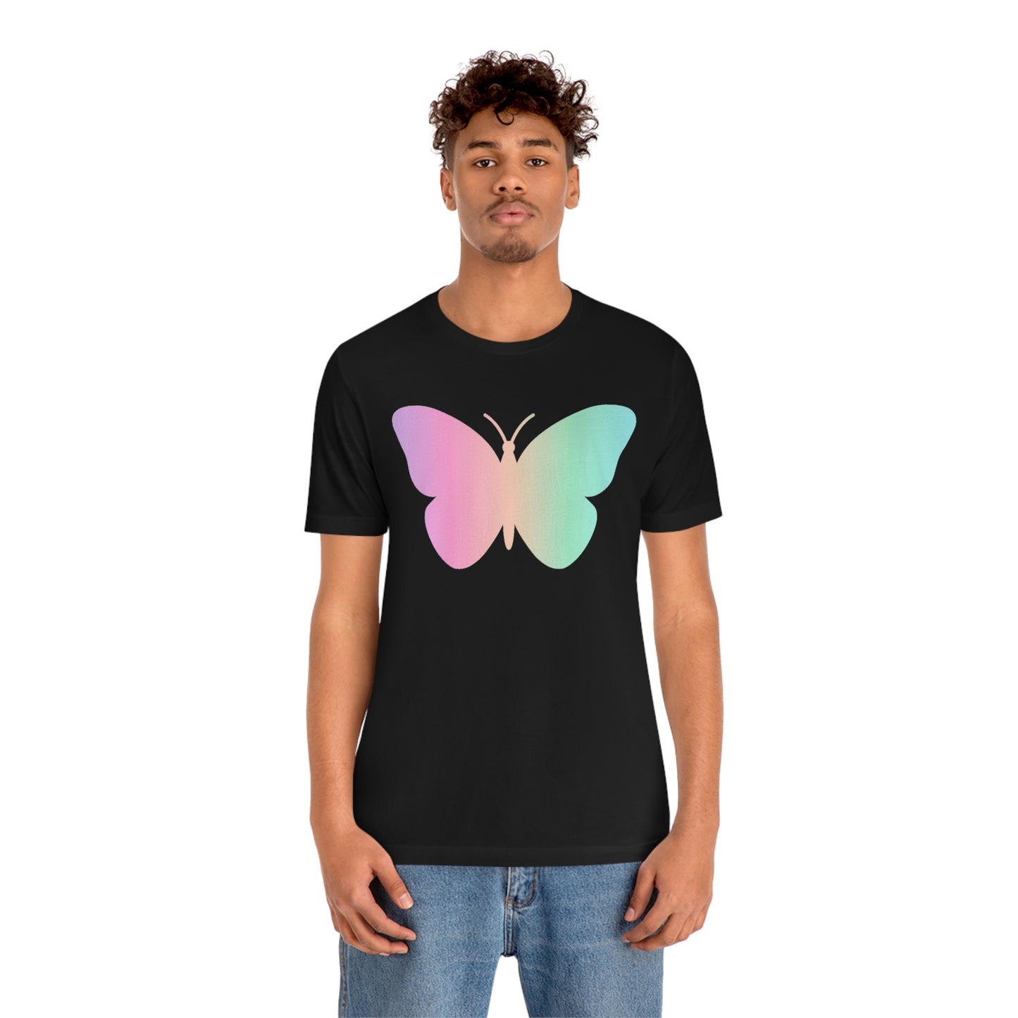 Butterfly Pink and Green Unisex Jersey Short Sleeve Tee