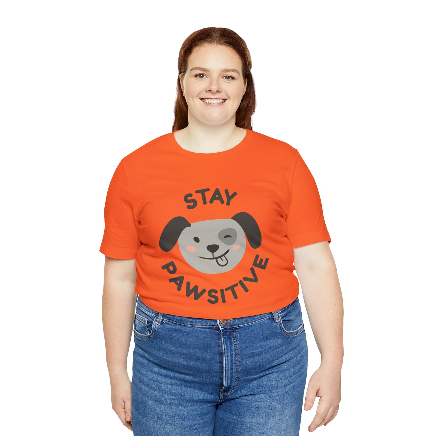 Stay Pawsitive Unisex Jersey Short Sleeve Tee