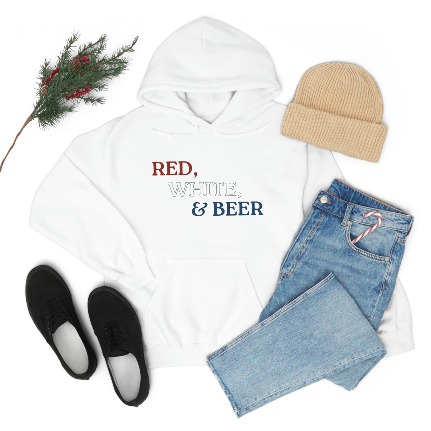 Red, White, & Beer Unisex Heavy Blend™ Hooded Sweatshirt