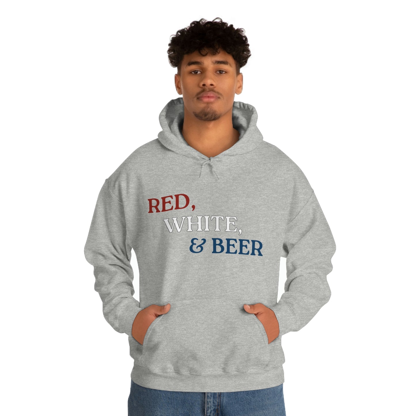 Red, White, & Beer Unisex Heavy Blend™ Hooded Sweatshirt